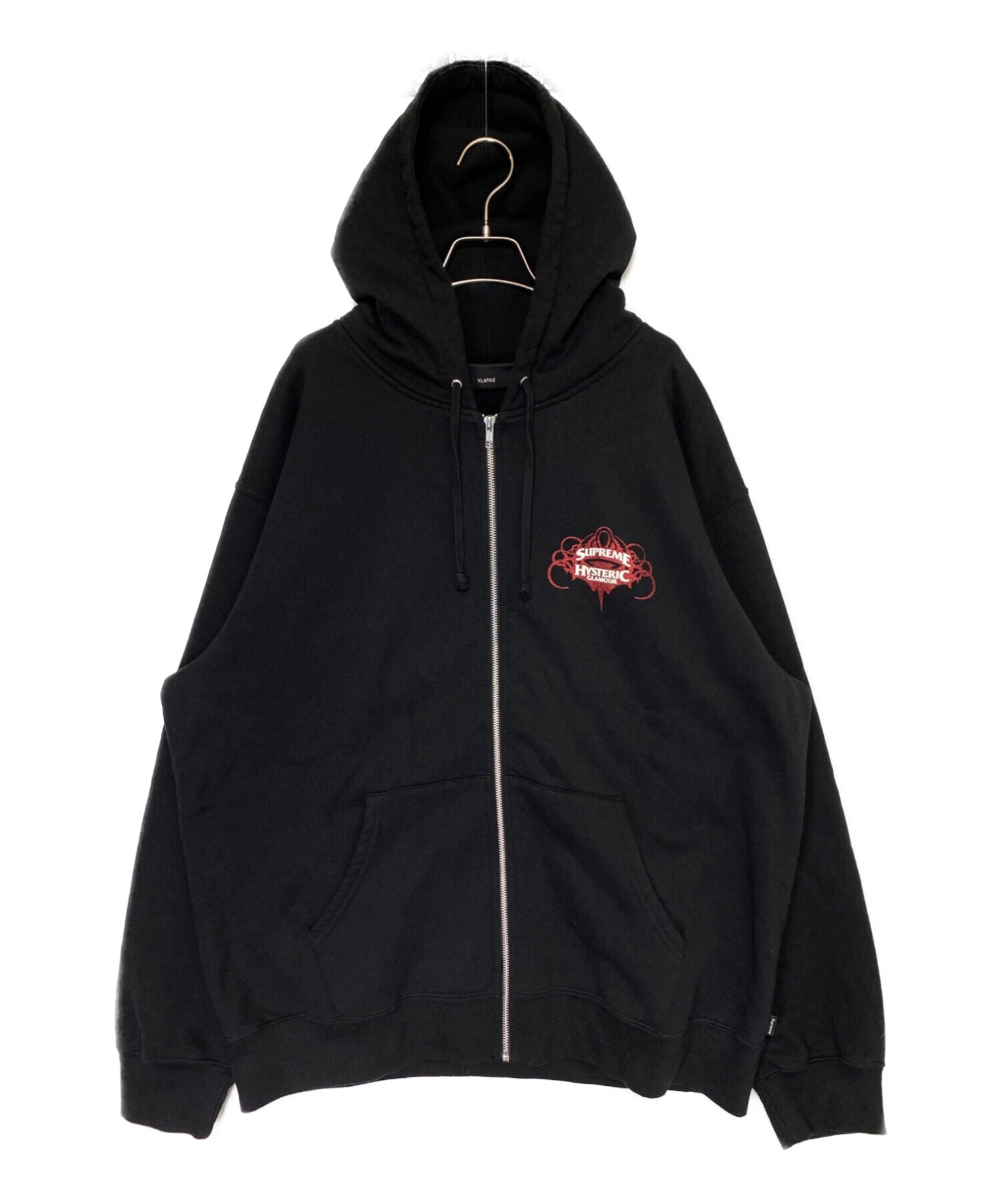 SUPREME (シュプリーム) Hysteric Glamour (ヒステリックグラマー) Zip Up Hooded Sweatshirt  ブラック サイズ:XL