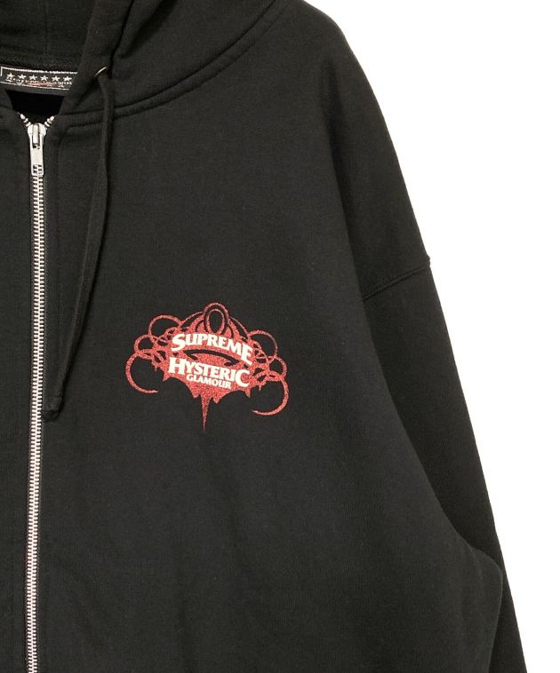 SUPREME (シュプリーム) Hysteric Glamour (ヒステリックグラマー) Zip Up Hooded Sweatshirt  ブラック サイズ:XL