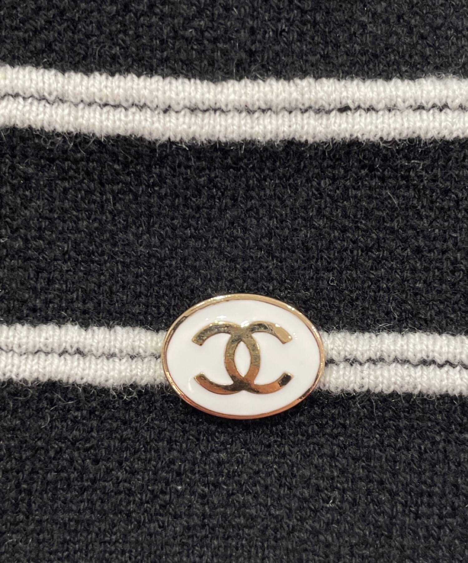 中古・古着通販】CHANEL (シャネル) ボーダークルーネックニット 