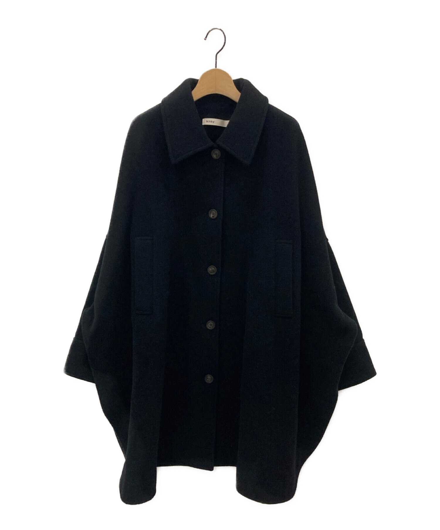 BLACK by moussy (ブラックバイマウジー) big silhouette wool coat ブラック サイズ:FREE