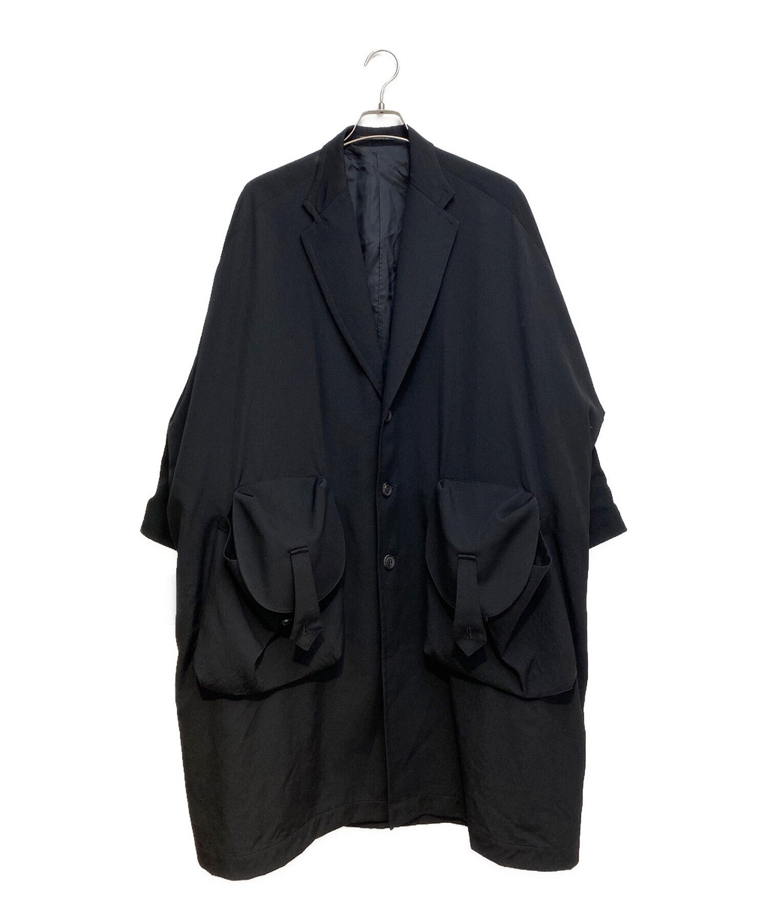 B Yohji Yamamoto (ビーヨウジヤマモト) 19SS　ポケットデザインウールギャバジンコート ブラック サイズ:1