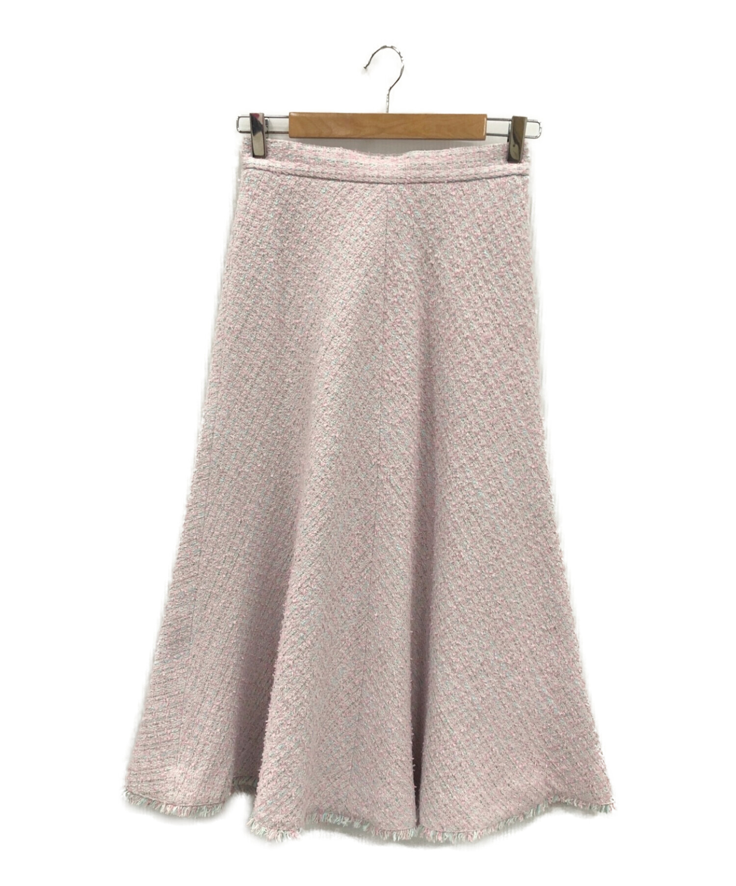 ANAYI (アナイ) ファンシーツィードバイヤスフレア スカート ピンク サイズ:36