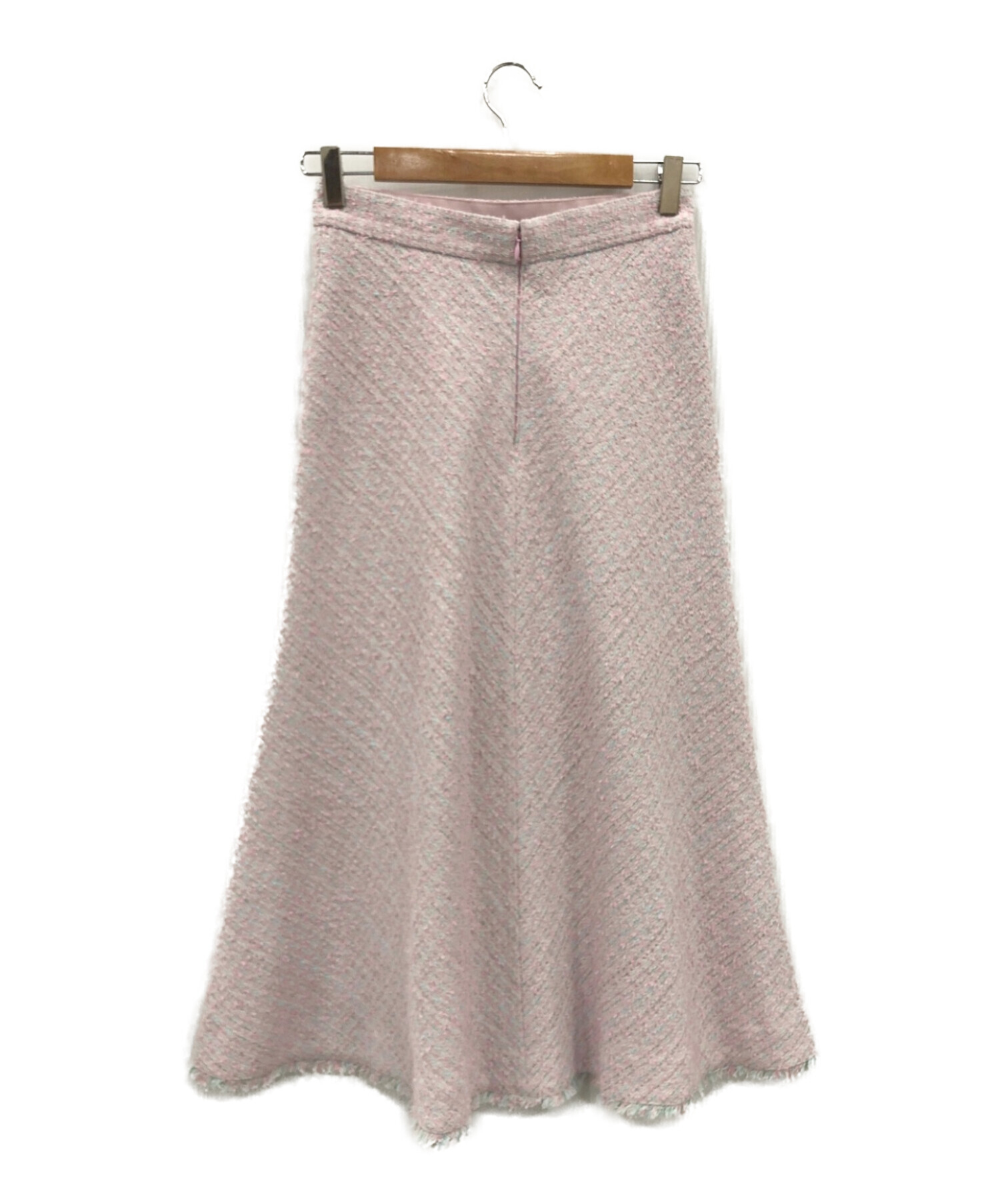 ANAYI (アナイ) ファンシーツィードバイヤスフレア スカート ピンク サイズ:36