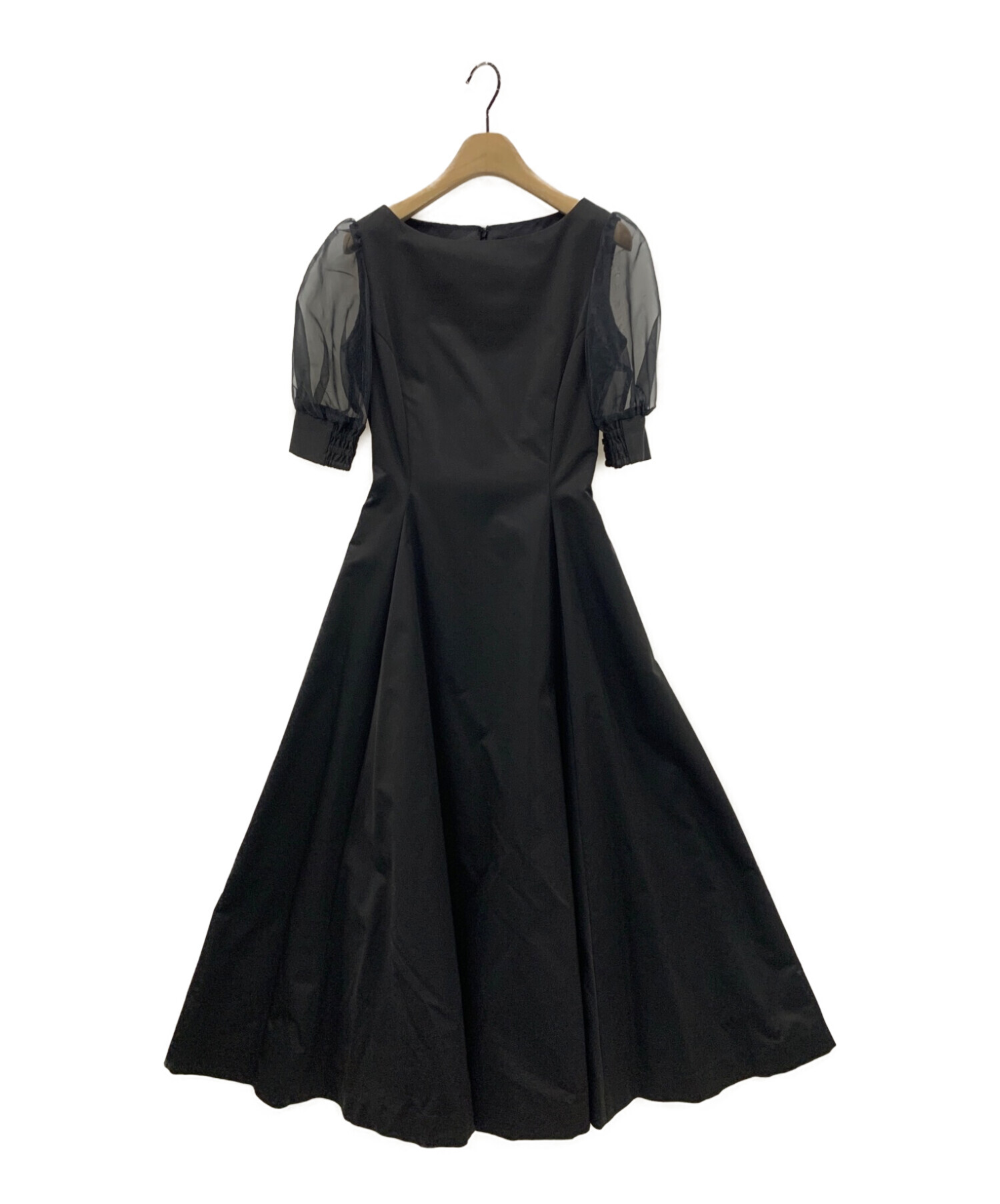 Ameri (アメリ) SHEER PUFF SLEEVE DRESS ブラック サイズ:S