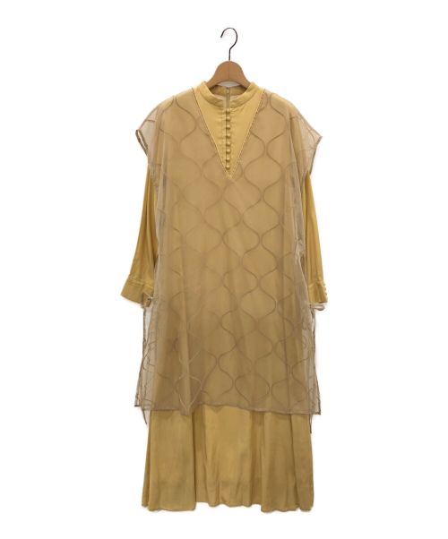 【中古・古着通販】Ameri (アメリ) UNDULATE VEIL DRESS イエロー サイズ:M｜ブランド・古着通販  トレファク公式【TREFAC FASHION】スマホサイト