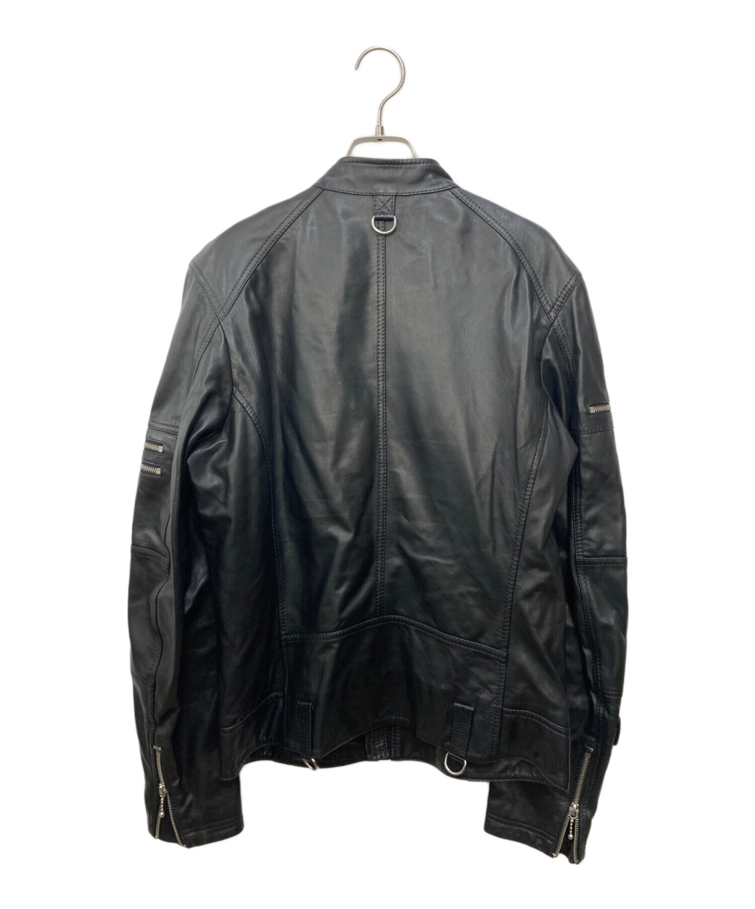 中古・古着通販】DIESEL (ディーゼル) ジップデザインライダースジャケット ブラック サイズ:S｜ブランド・古着通販  トレファク公式【TREFAC FASHION】スマホサイト