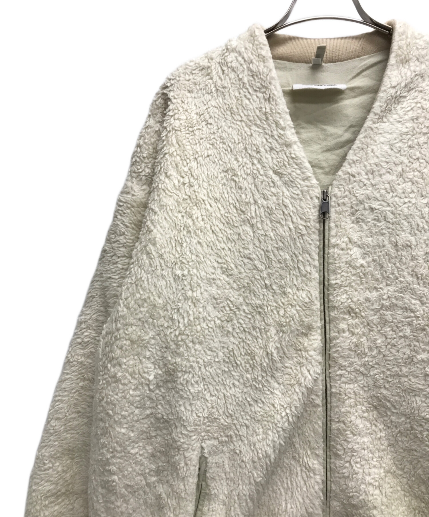 MM6 Maison Margiela (エムエムシックス メゾンマルジェラ) ノーカラーボアコート ホワイト サイズ:S