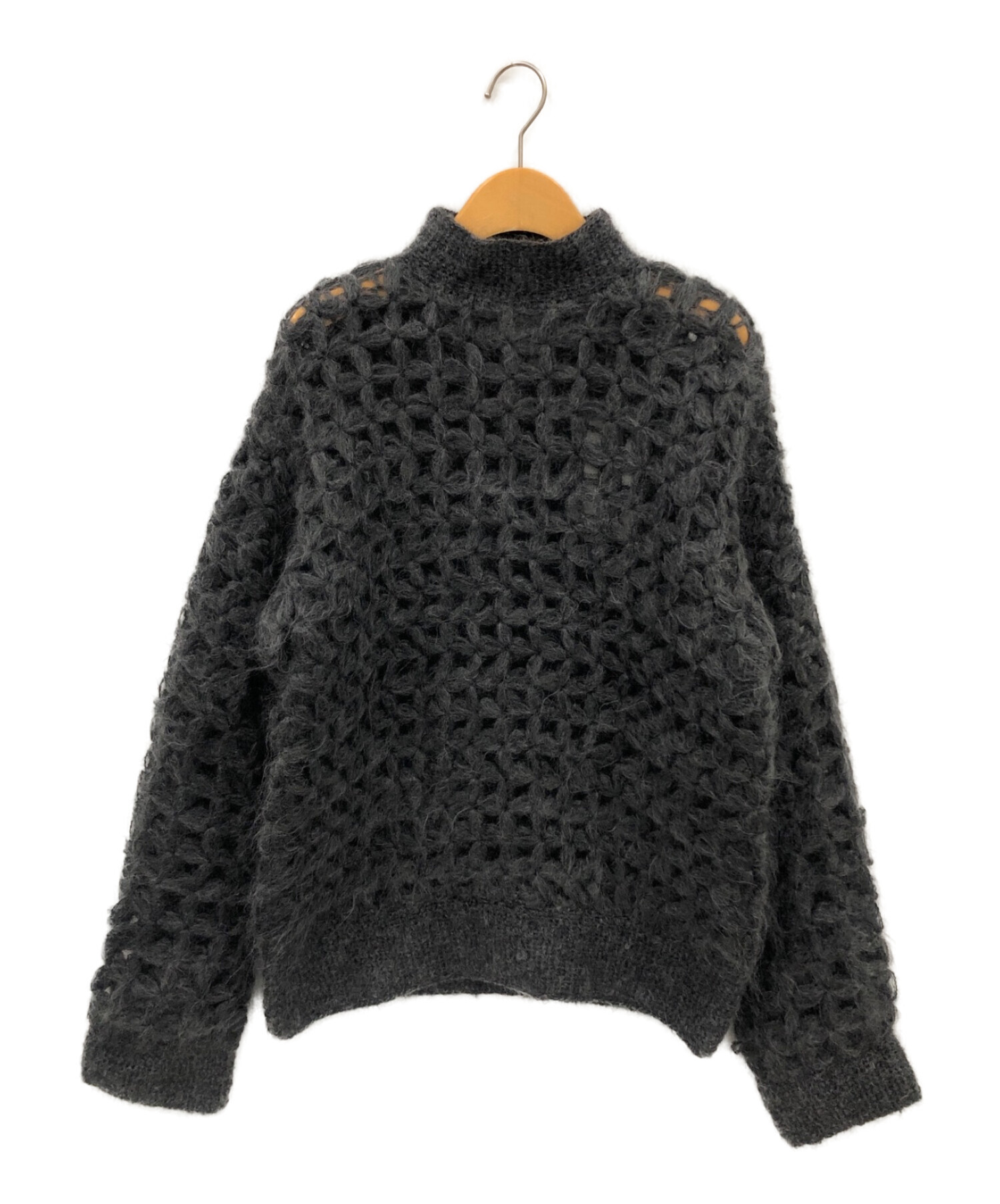 中古・古着通販】FUMIKA UCHIDA (フミカウチダ) LONG HAIR MIX MOHAIR HAND CROCHET MOCK NECK  SWEATER CHARCOAL×GRAY サイズ:34｜ブランド・古着通販 トレファク公式【TREFAC FASHION】スマホサイト