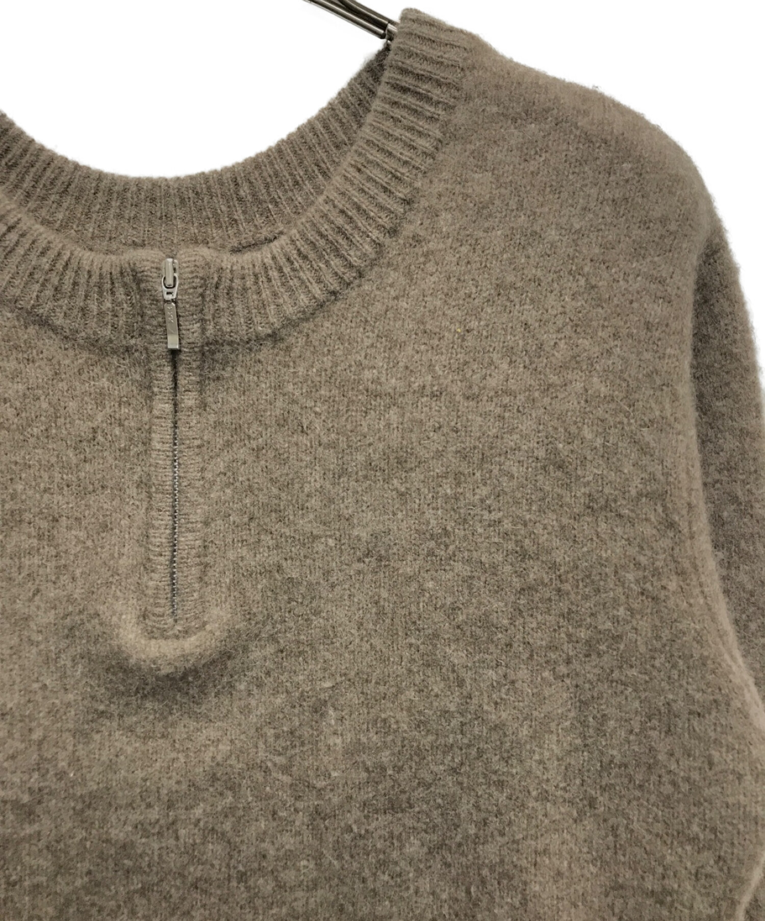 CLANE (クラネ) W FACE HALF ZIP YAK KNIT TOPS/ダブルフェイスハーフジップヤクニットトップス ブラウン サイズ:1