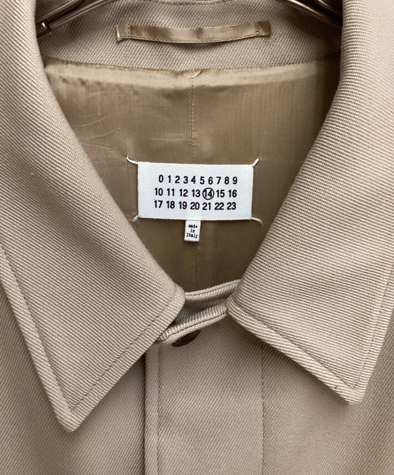 中古・古着通販】Maison Margiela (メゾンマルジェラ) 18SS Raglan Sleeve Stencil Collar  Coat（ラグランスリーブステンカラーコート） ベージュ サイズ:50｜ブランド・古着通販 トレファク公式【TREFAC FASHION】スマホサイト