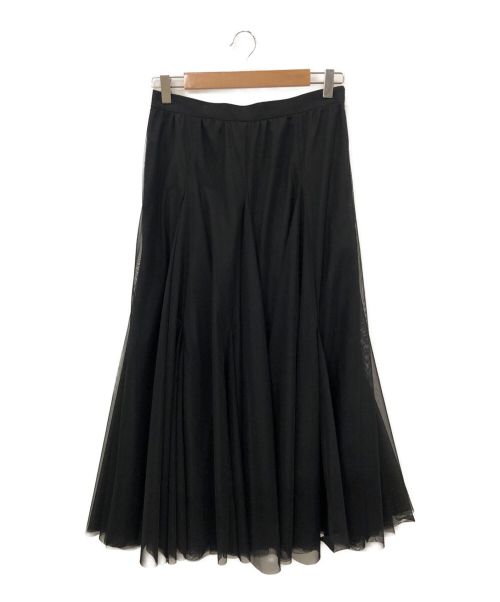 ANAYI (アナイ) シャイニーチュールマチフレア スカート ブラック サイズ:40