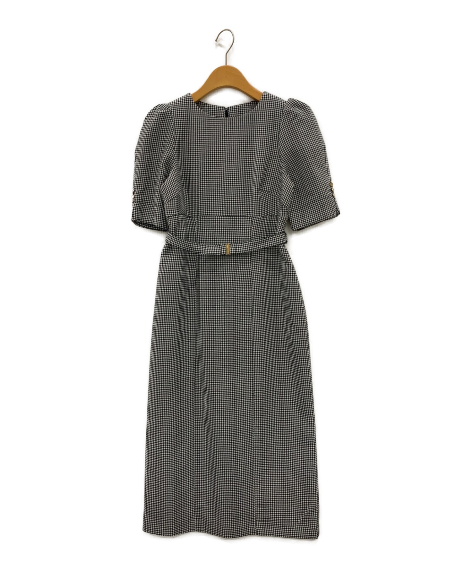 中古・古着通販】HER LIP TO (ハーリップトゥ) Lady Checkered Belted Midi Dress ブラック  サイズ:M｜ブランド・古着通販 トレファク公式【TREFAC FASHION】スマホサイト