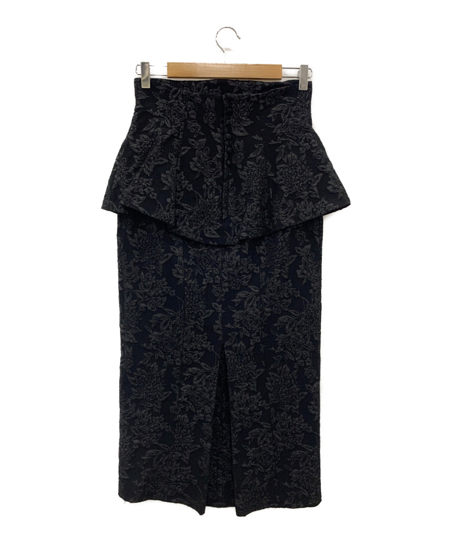 HER LIP TO (ハーリップトゥ) Floral Jacquard Peplum Skirt ブラック サイズ:M
