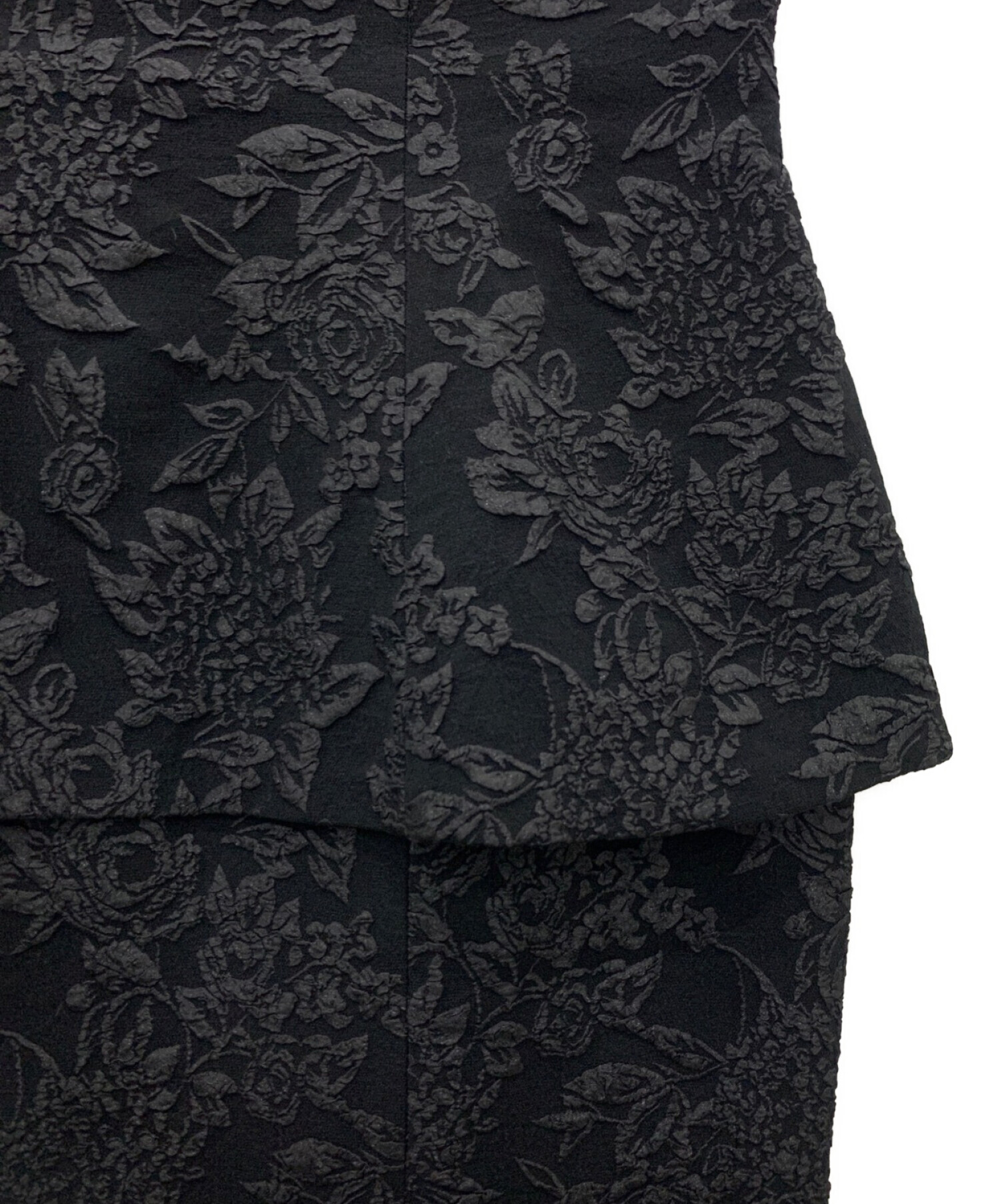 HER LIP TO (ハーリップトゥ) Floral Jacquard Peplum Skirt ブラック サイズ:M