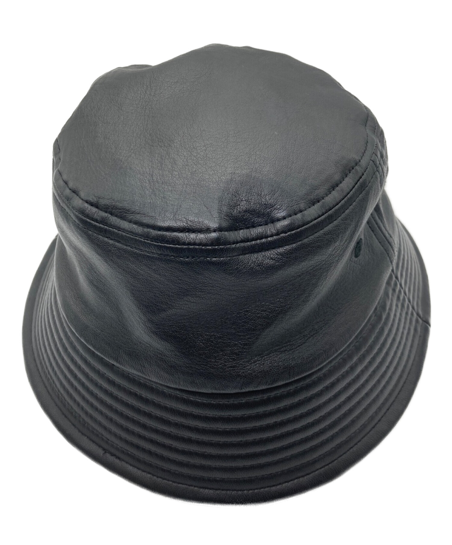 日本製得価COOTIE/ Leather バケットハットBlack 希少Mサイズ 帽子