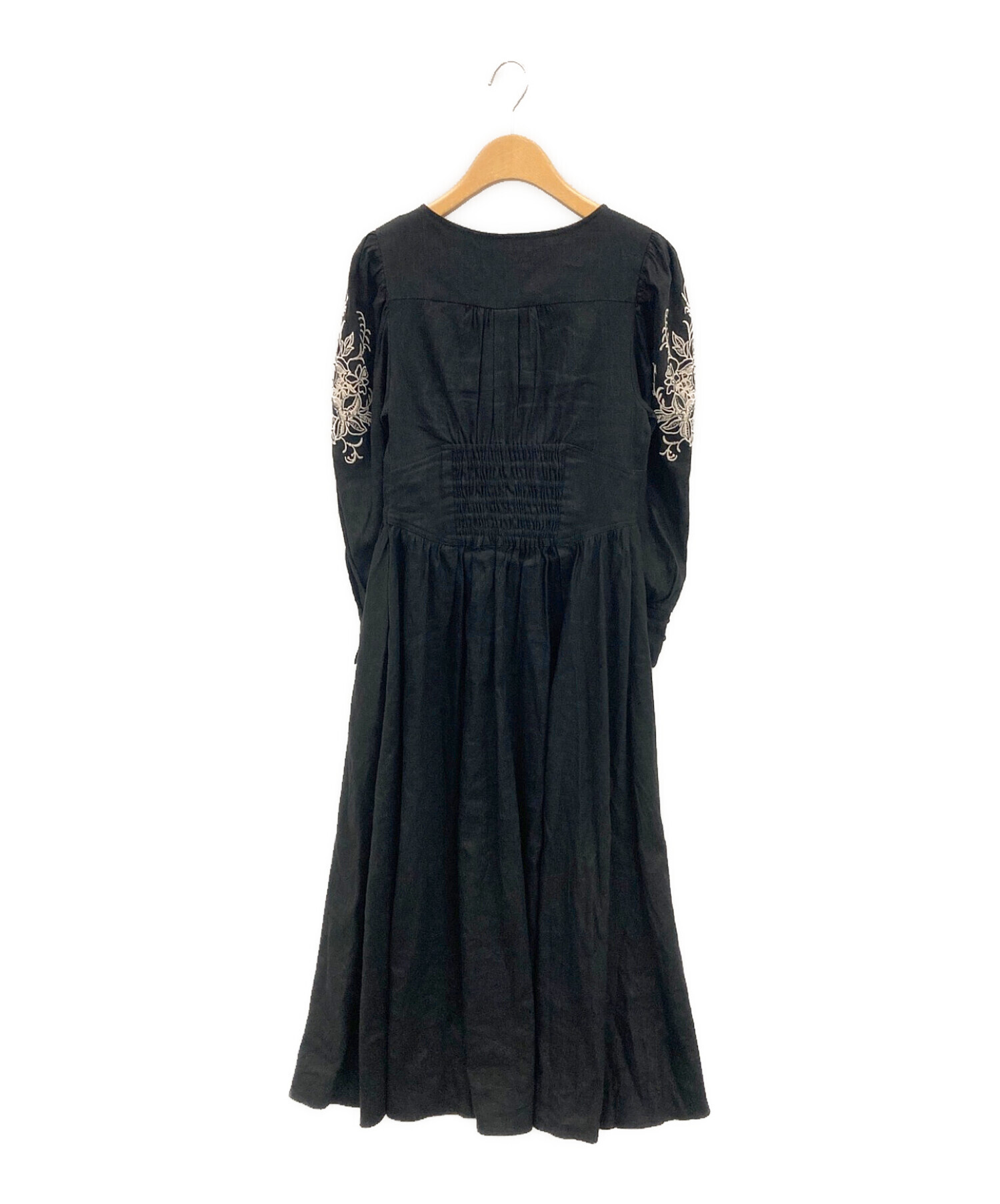 HER LIP TO (ハーリップトゥ) Jacaranda Linen-Blend Dress ブラック サイズ:M