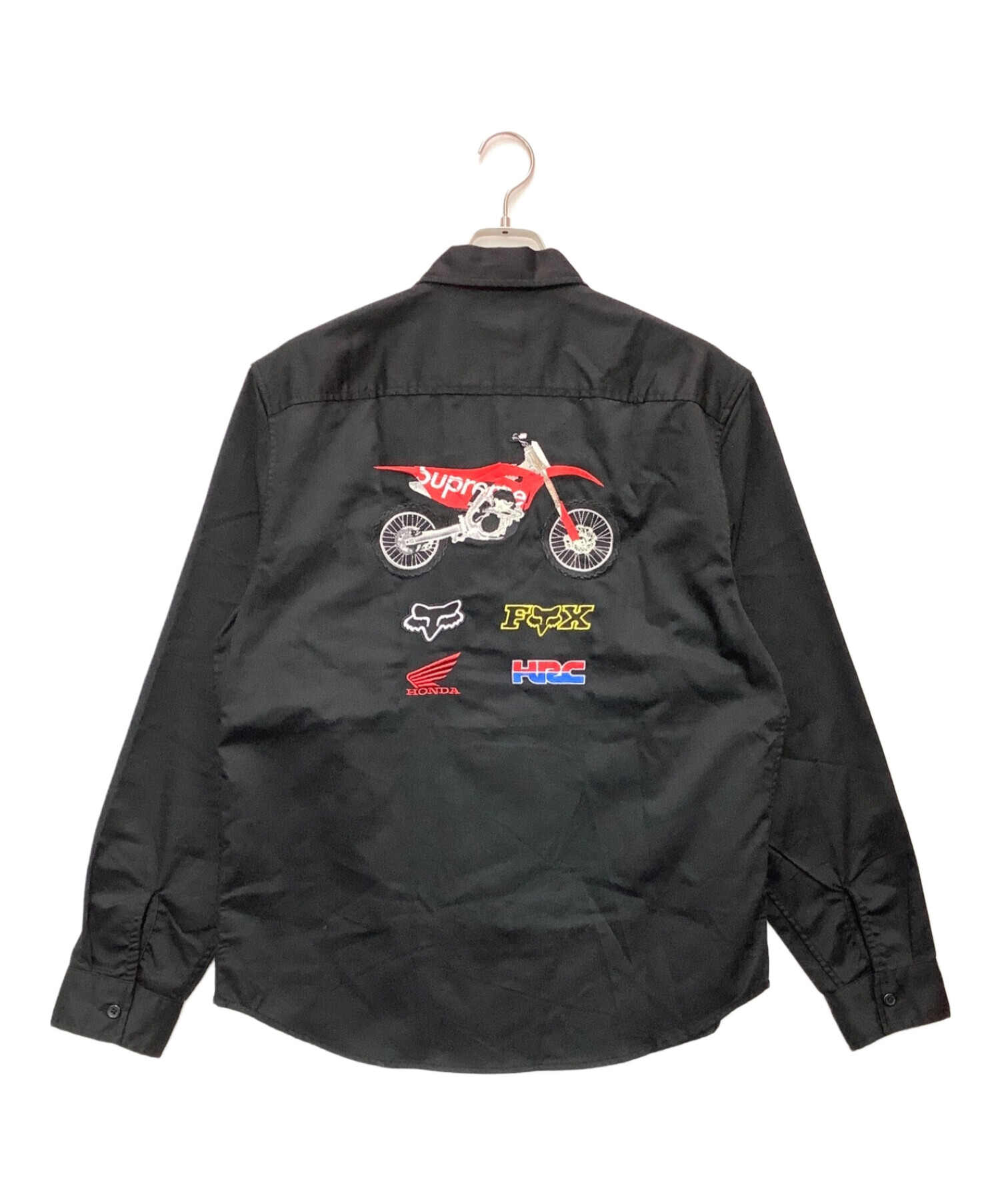 SUPREME (シュプリーム) HONDA (ホンダ) FOX (フォックス) Racing Work Shirt ブラック サイズ:Ｍ