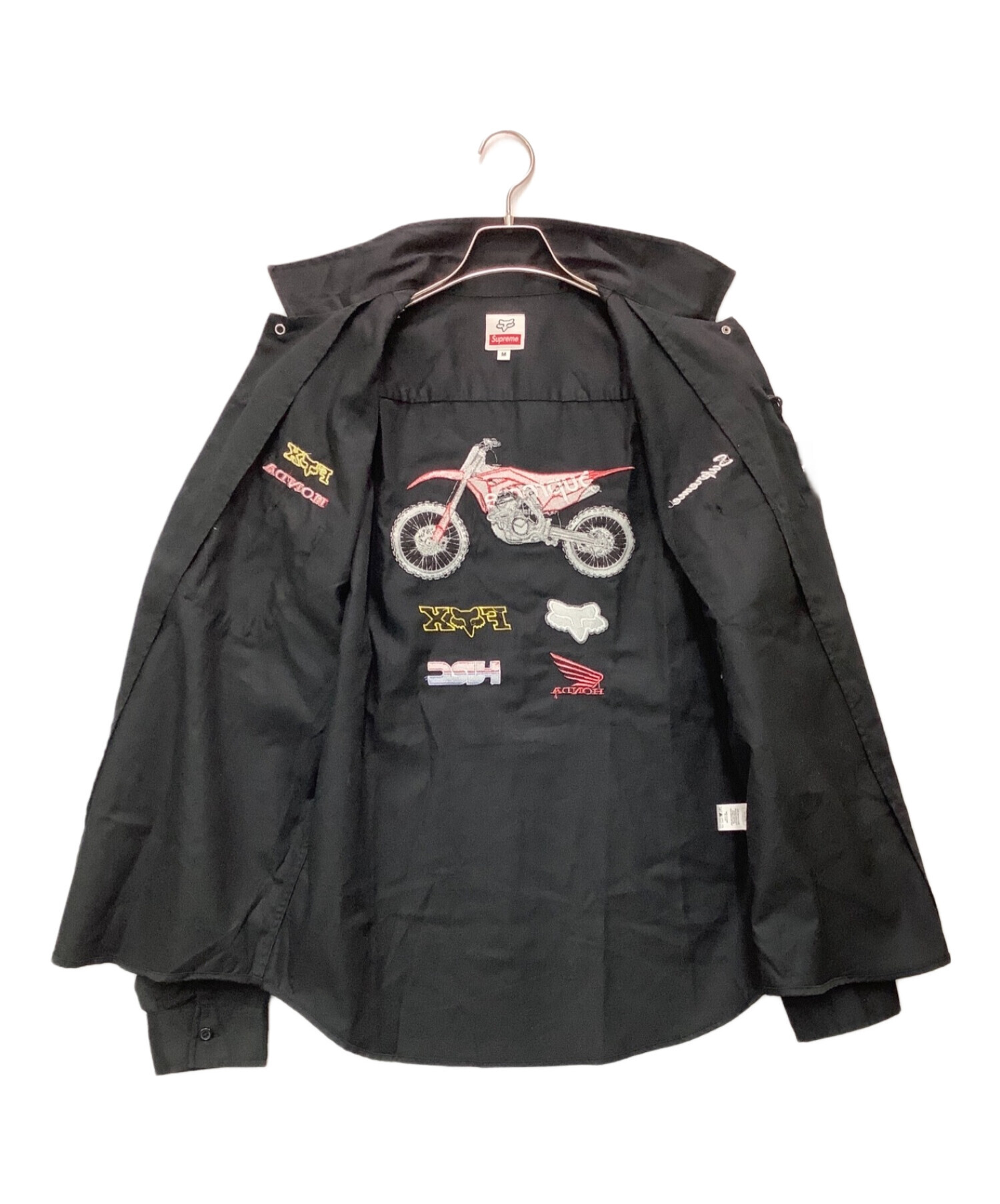 SUPREME (シュプリーム) HONDA (ホンダ) FOX (フォックス) Racing Work Shirt ブラック サイズ:Ｍ