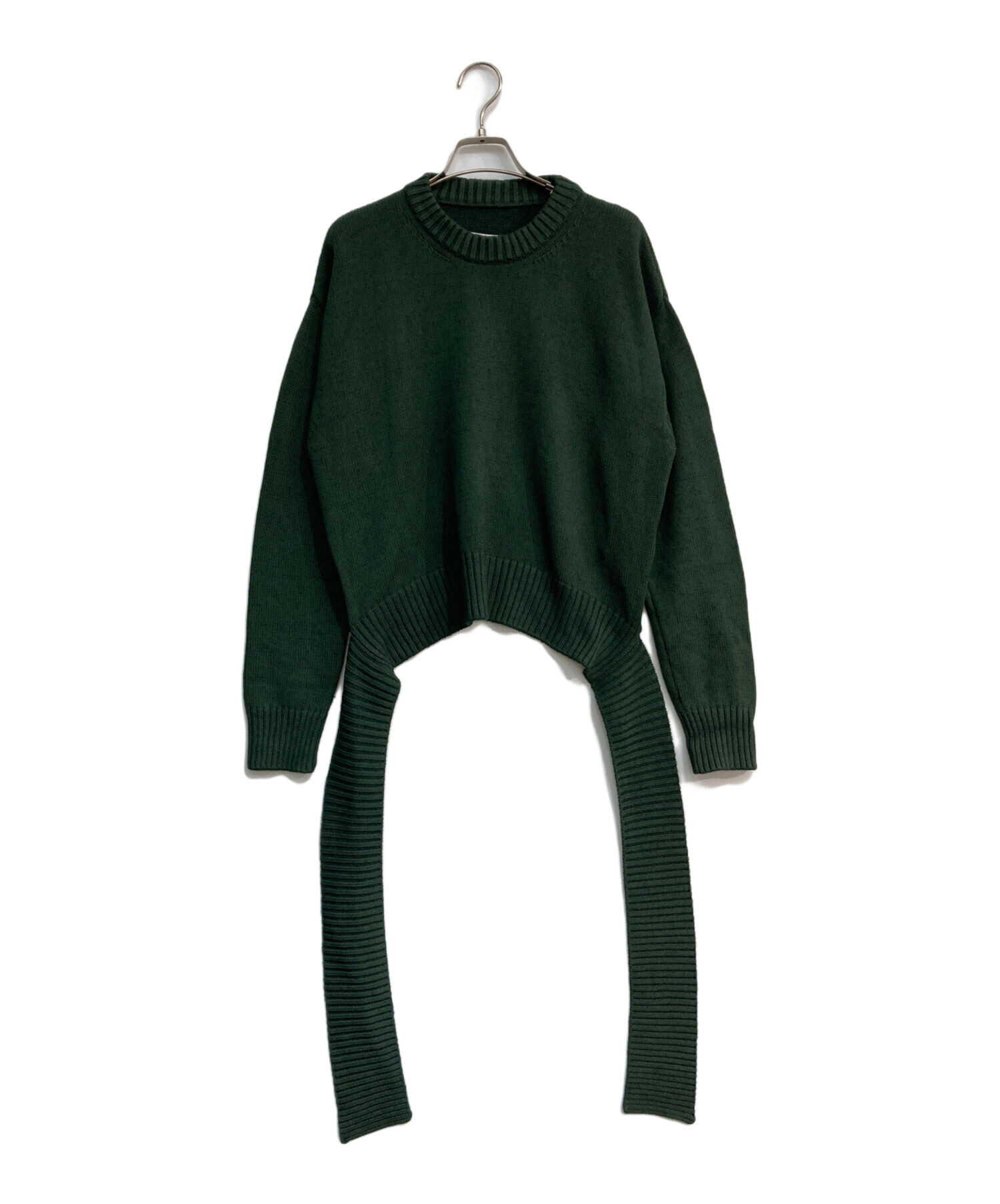 MM6 Maison Margiela (エムエムシックス メゾンマルジェラ) Hem design knit　ヘムデザインニット　S32GP0208  グリーン サイズ:S