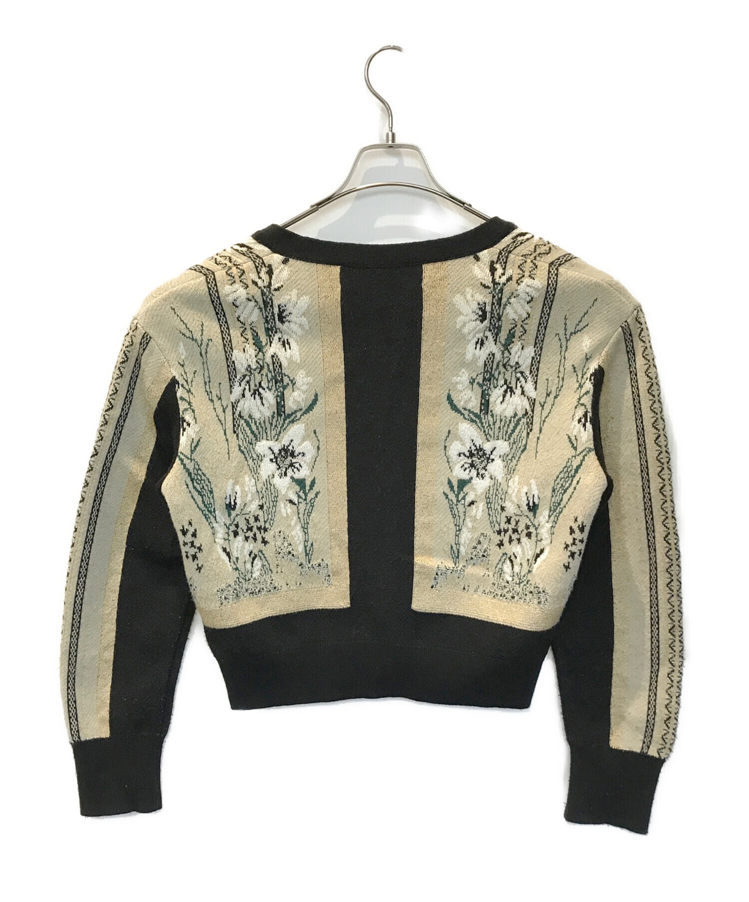 MURRAL (ミューラル) Framed flower knit short cardigan　MU21AW-0502 ベージュ