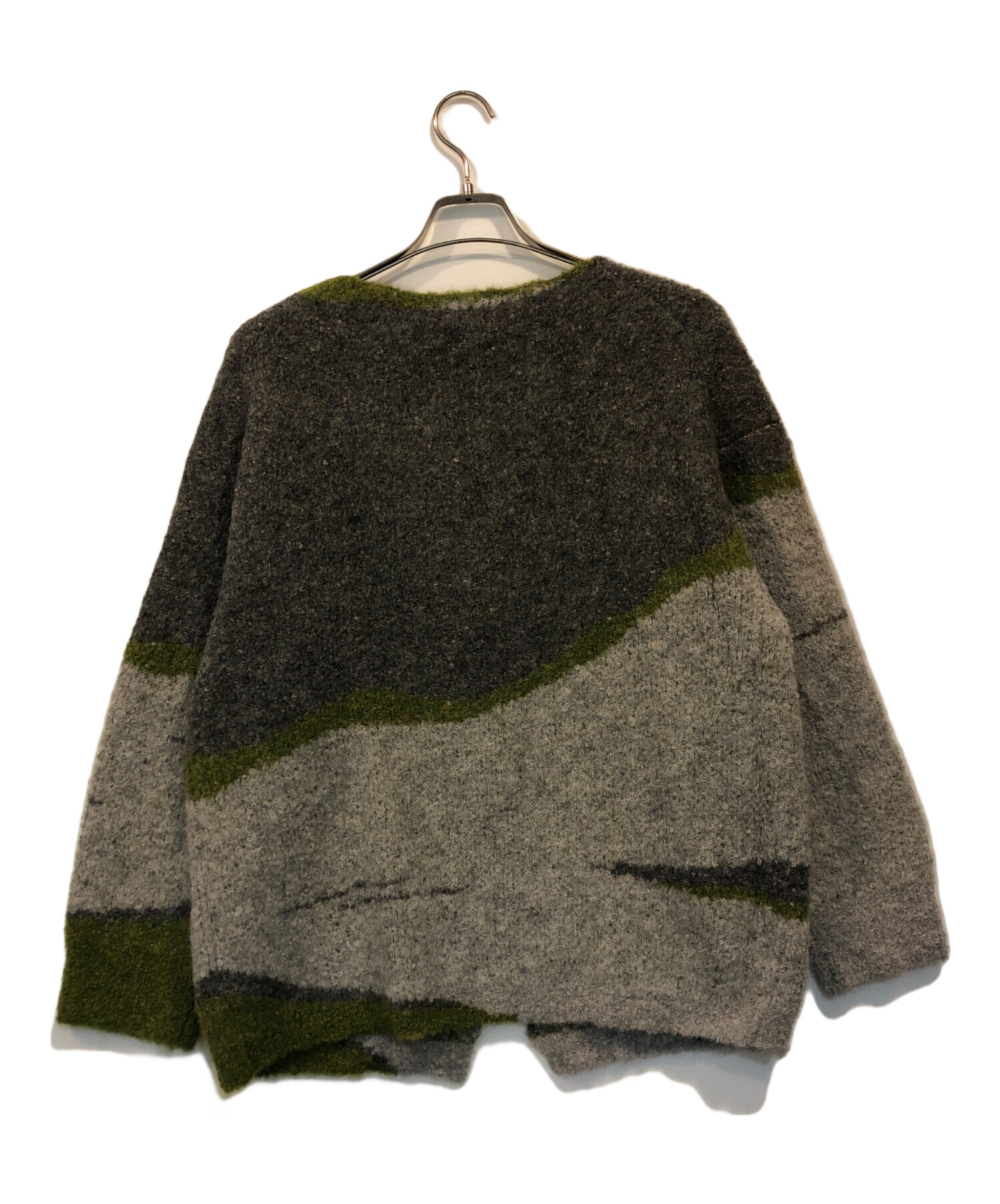 amachi. (アマチ) Altitude.1520 Cardigan グリーン×グレー サイズ:4