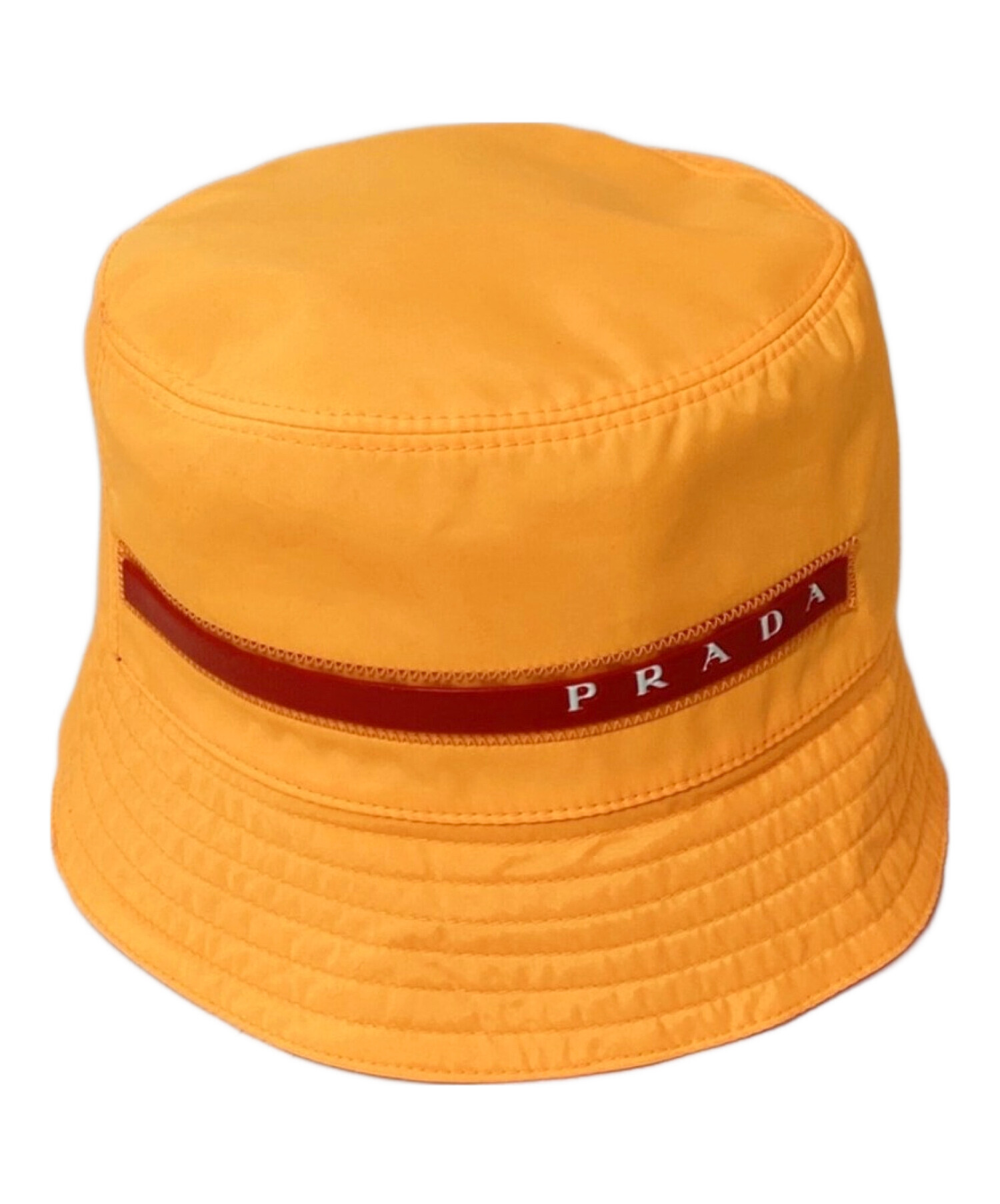 PRADA SPORTS (プラダスポーツ) Nylon Bucket Hat（ナイロンバケットハット） オレンジ サイズ:Ｍ