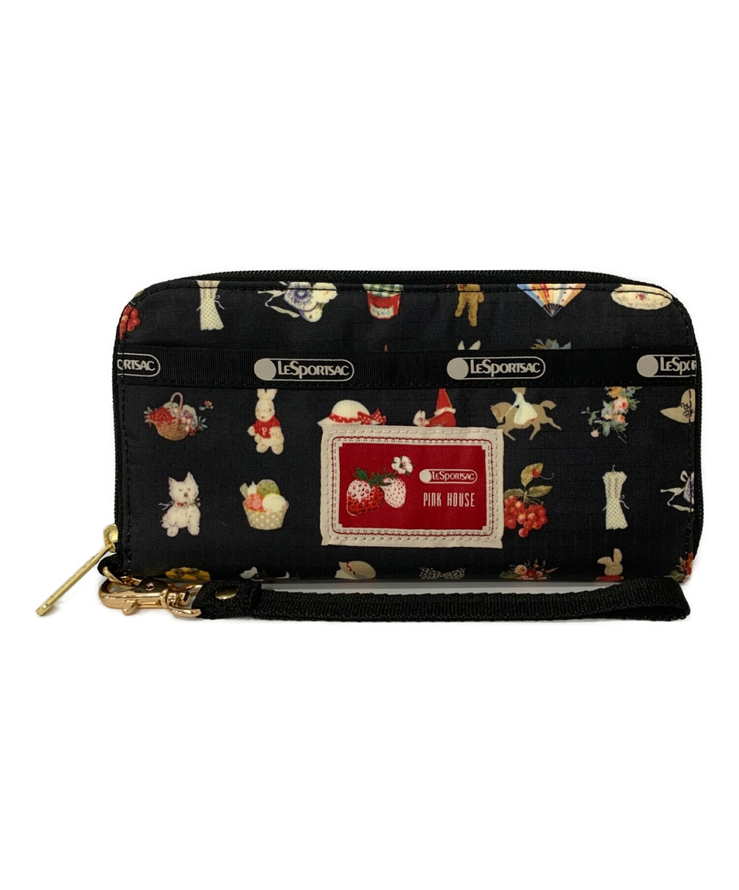 LeSportsac (レスポートサック) PINK HOUSE (ピンクハウス) Favorites pt TECH WALLET WRISTLET  ブラック サイズ:-