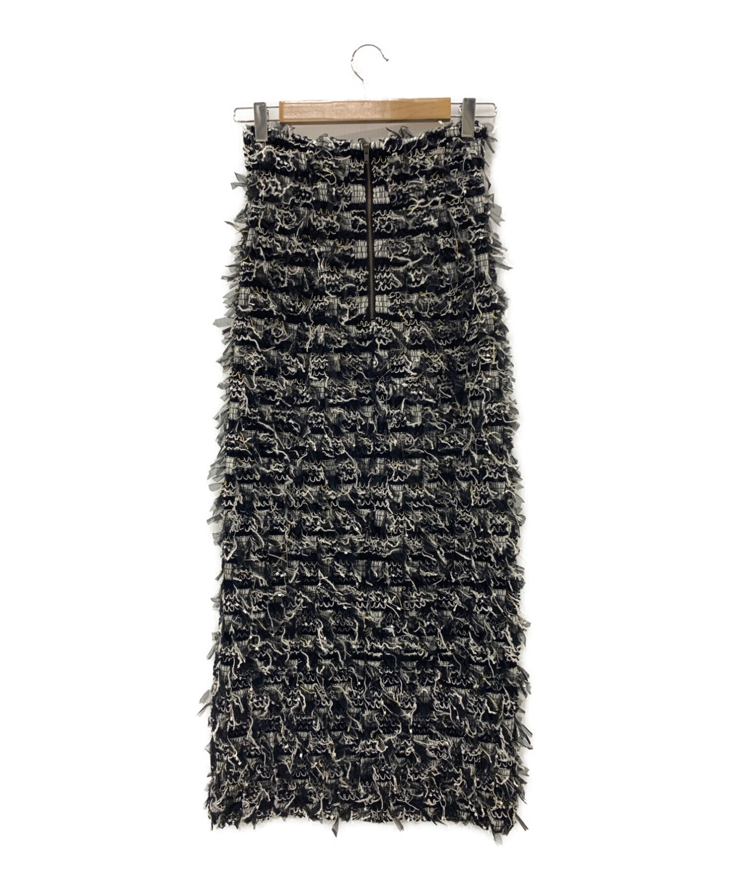Snidel (スナイデル) シャーリングチュールタイトスカート ブラック サイズ:1