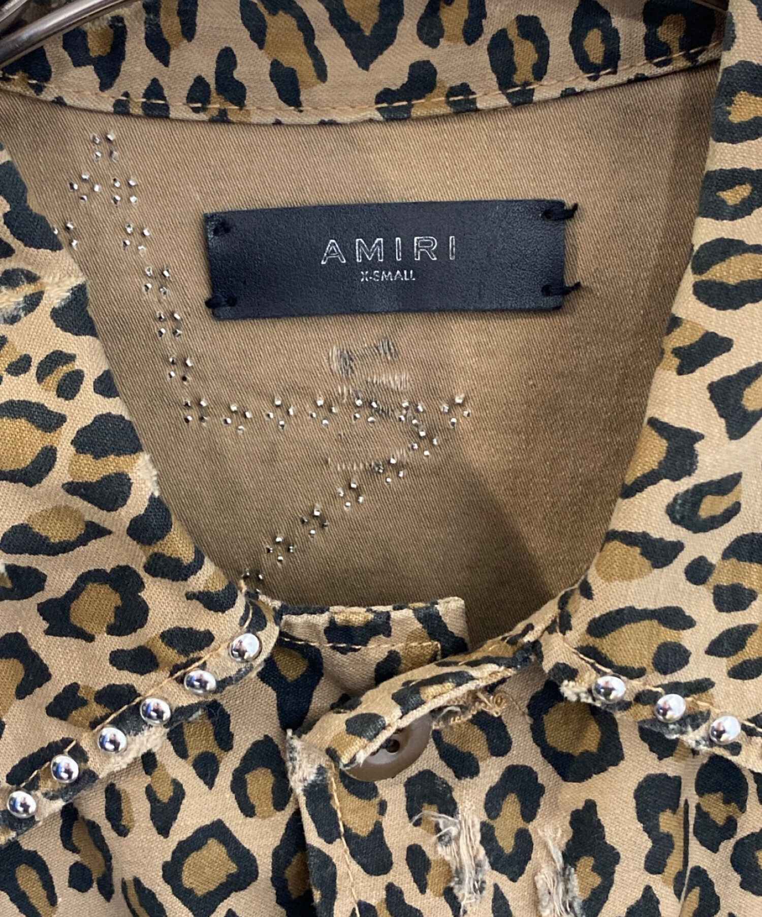 AMIRI (アミリ) レオパードスタッズジャケット ベージュ サイズ:XS