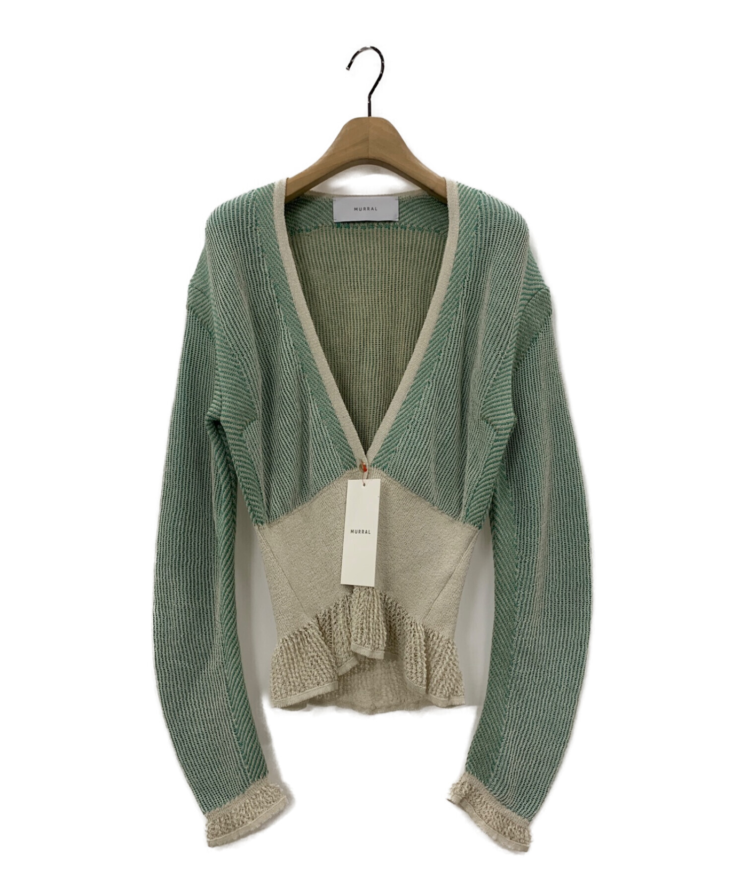 MURRAL (ミューラル) Pigment knit cardigan ライトグリーン サイズ:F