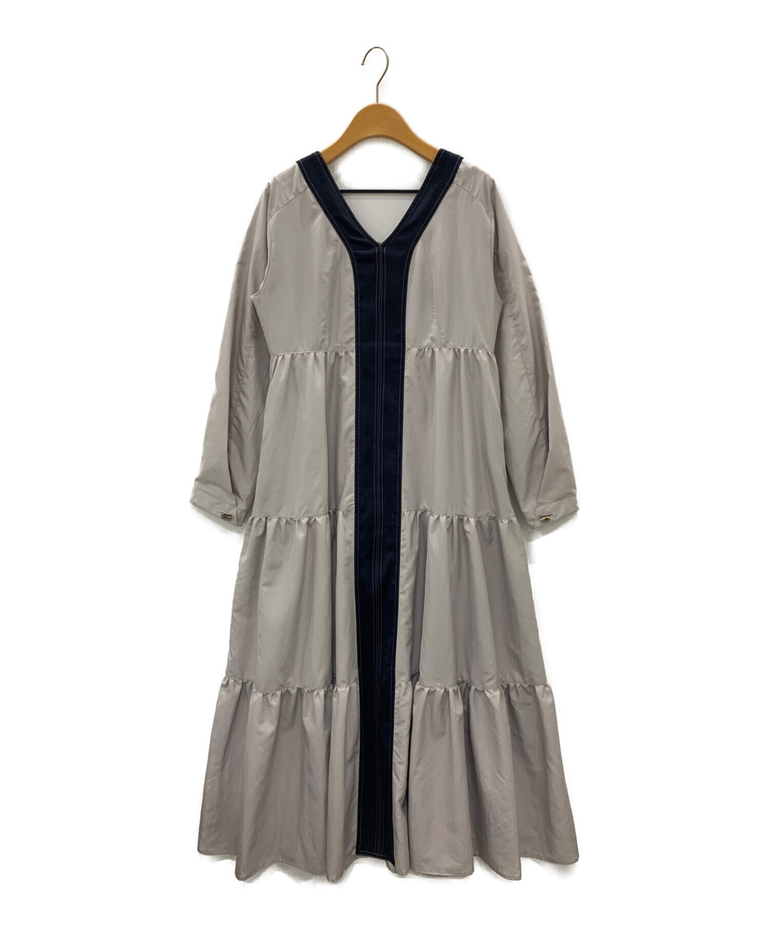 中古・古着通販】MURRAL (ミューラル) Vintage taffeta tiered dress グレー サイズ:1｜ブランド・古着通販  トレファク公式【TREFAC FASHION】スマホサイト