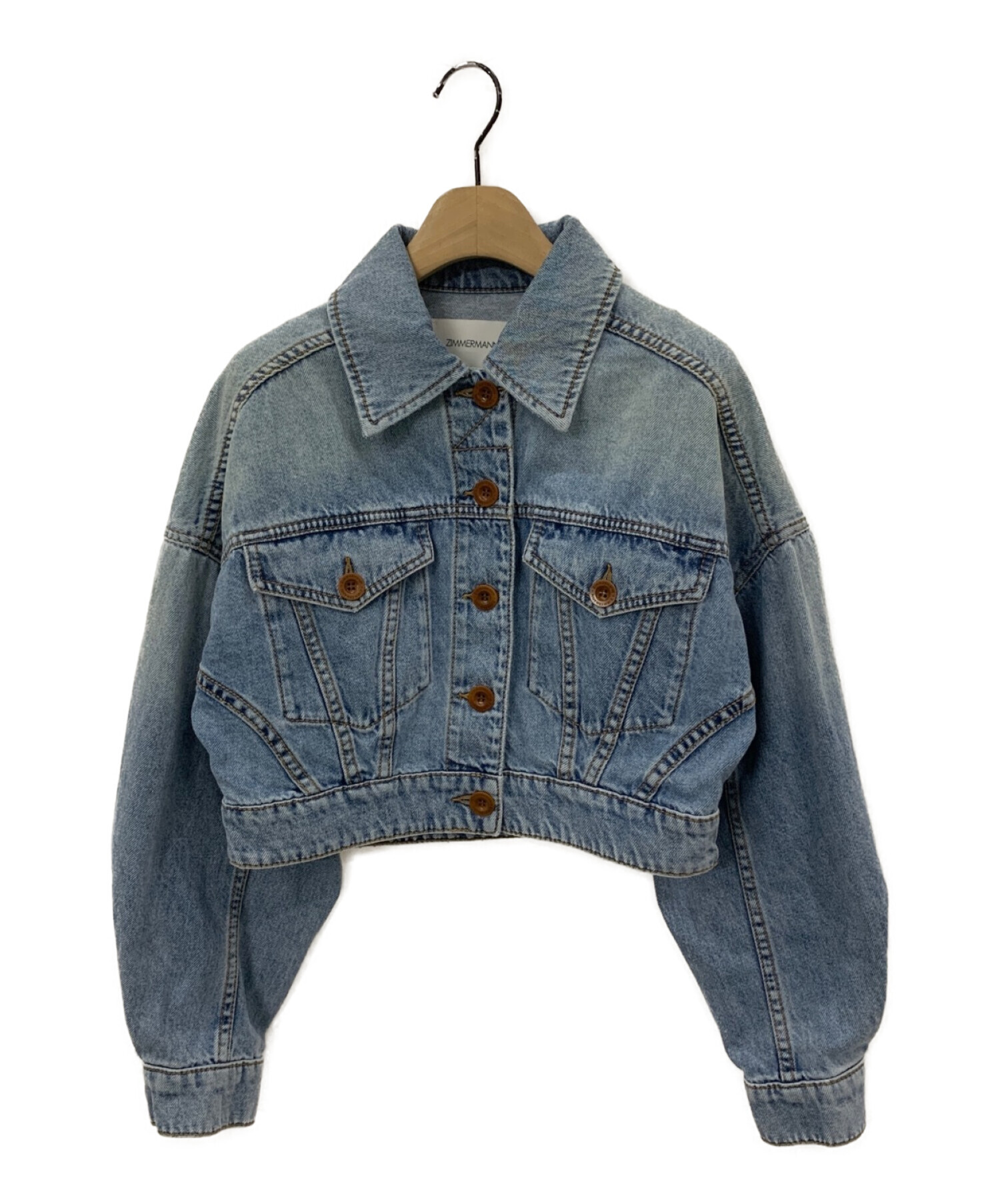 ZIMMERMANN (ジマーマン) RAIE CROPPED DENIM JACKET インディゴ