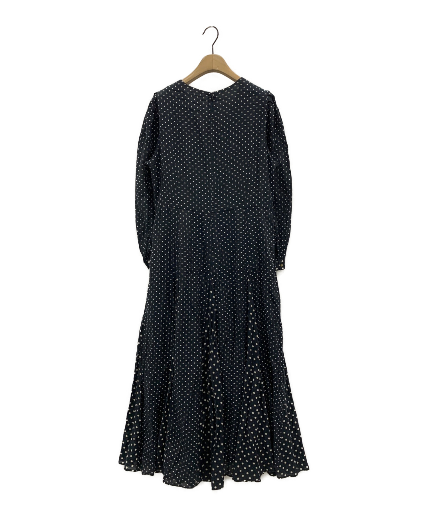 ne quittez pas (ヌキテパ) COTTON RAYON TWILL PRINT DRESS ブラック サイズ:-