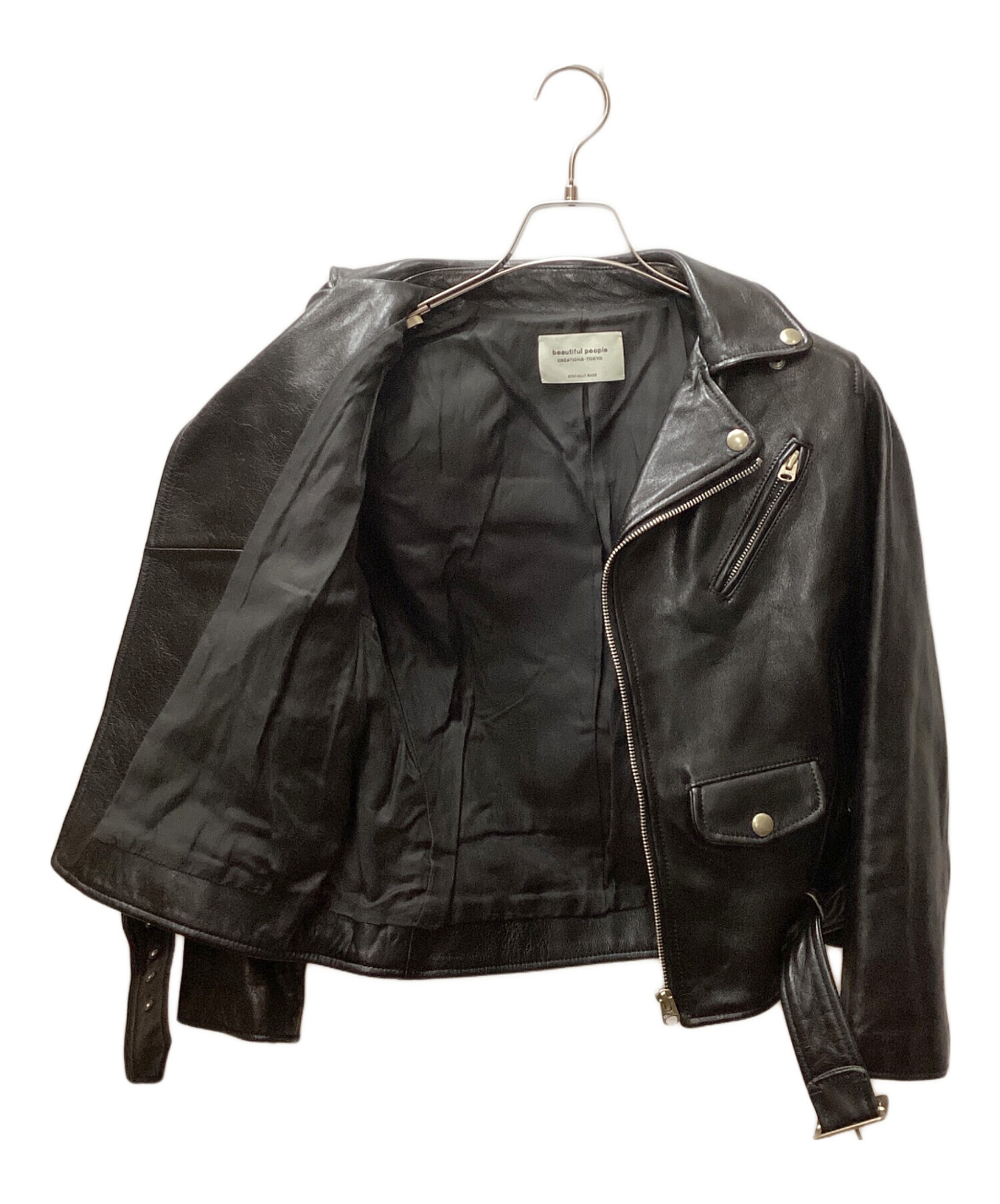 中古・古着通販】beautiful people (ビューティフルピープル) vintage leather riders jacket  /ビンテージレザーライダースジャケット ブラック サイズ:150｜ブランド・古着通販 トレファク公式【TREFAC FASHION】スマホサイト