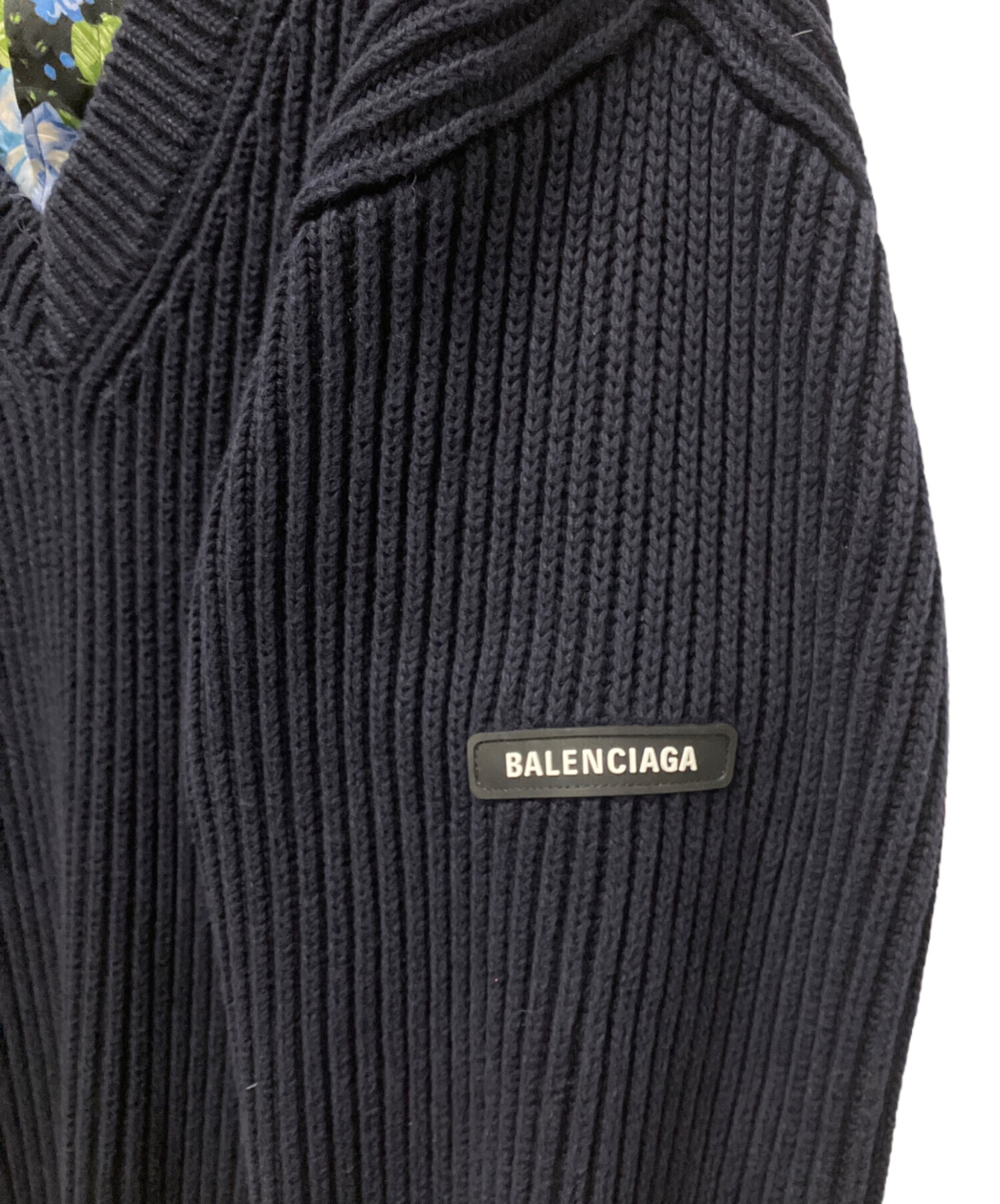 中古・古着通販】BALENCIAGA (バレンシアガ) ドッキングニットワンピース ネイビー サイズ:2｜ブランド・古着通販  トレファク公式【TREFAC FASHION】スマホサイト