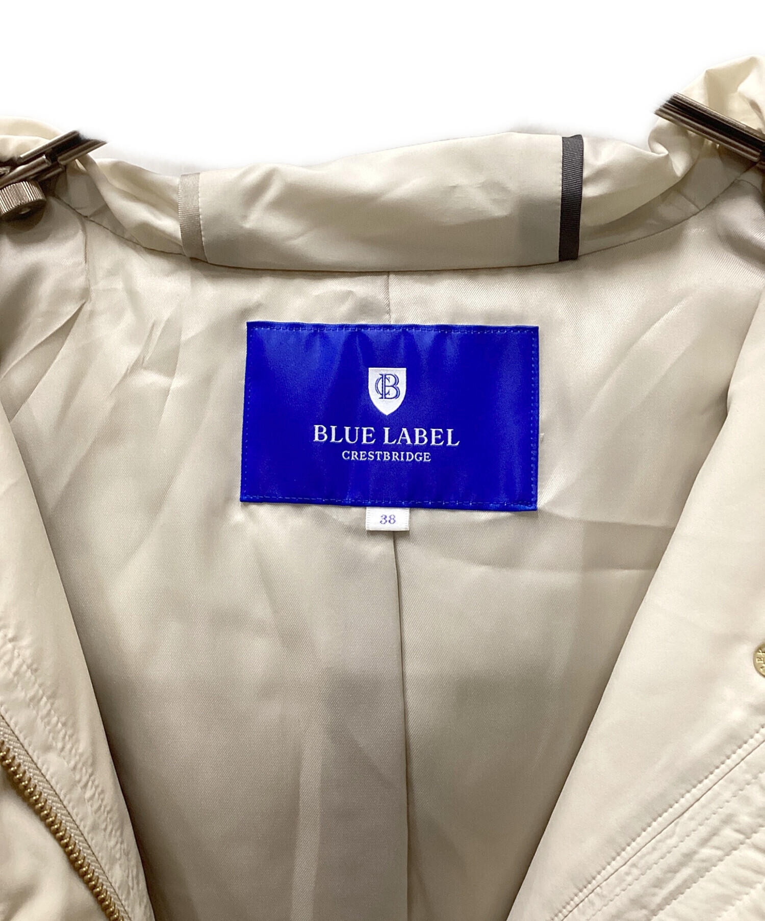 中古・古着通販】BLUE LABEL CRESTBRIDGE (ブルーレーベルクレストブリッジ) マットタフタダウンコート ベージュ  サイズ:38｜ブランド・古着通販 トレファク公式【TREFAC FASHION】スマホサイト