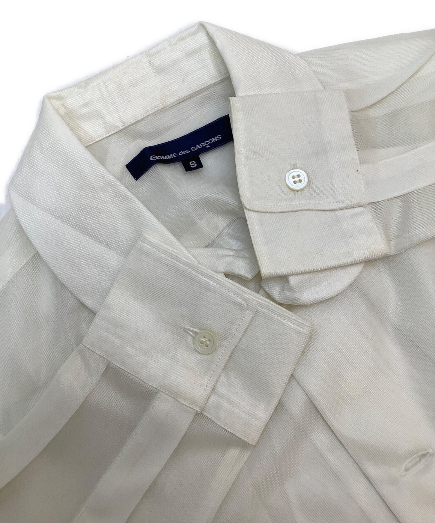 COMME des GARCONS (コムデギャルソン) 丸襟シアーシャツ ホワイト サイズ:S
