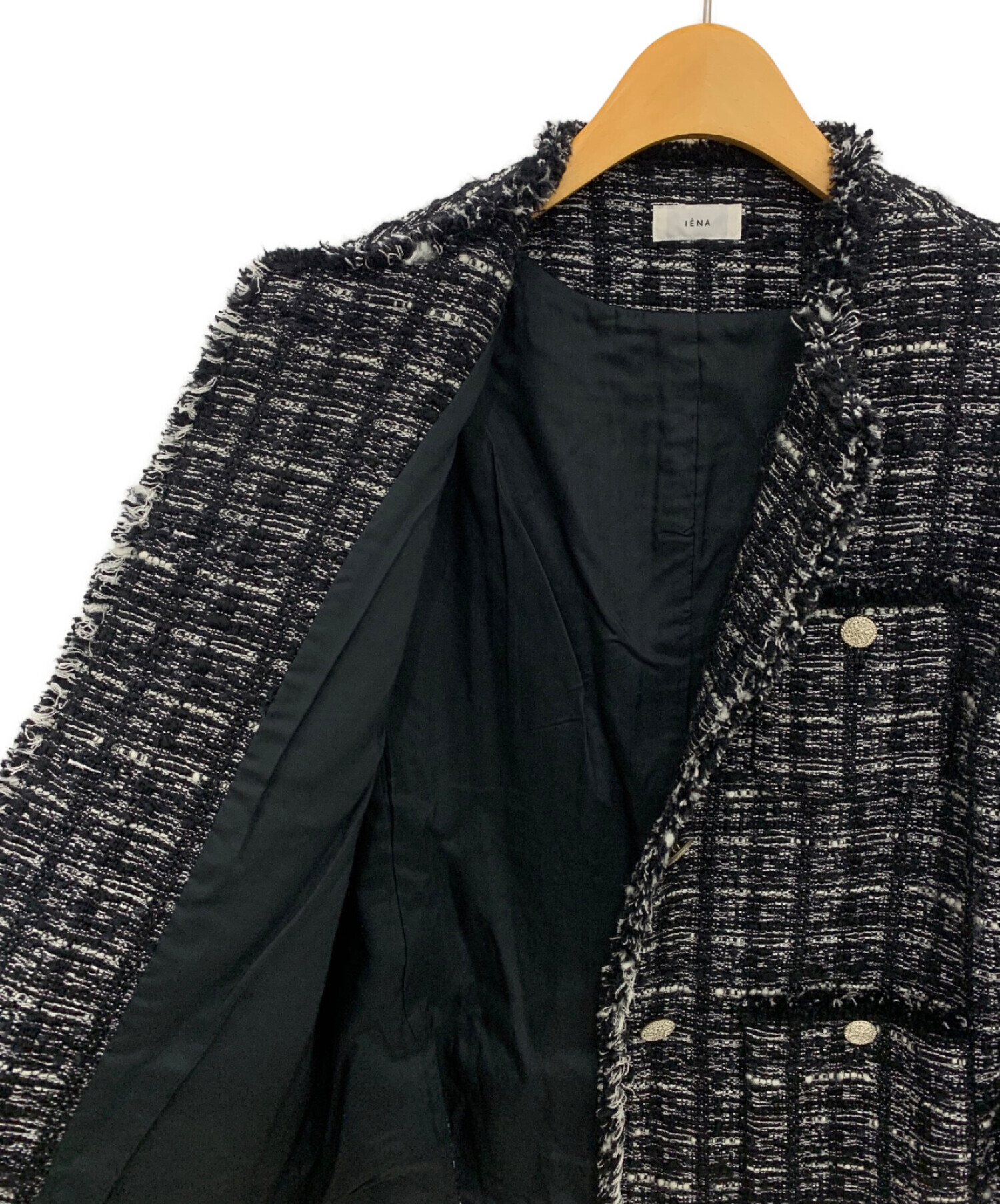 IENA (イエナ) Monotone Tweed ジャケット ブラック サイズ:36