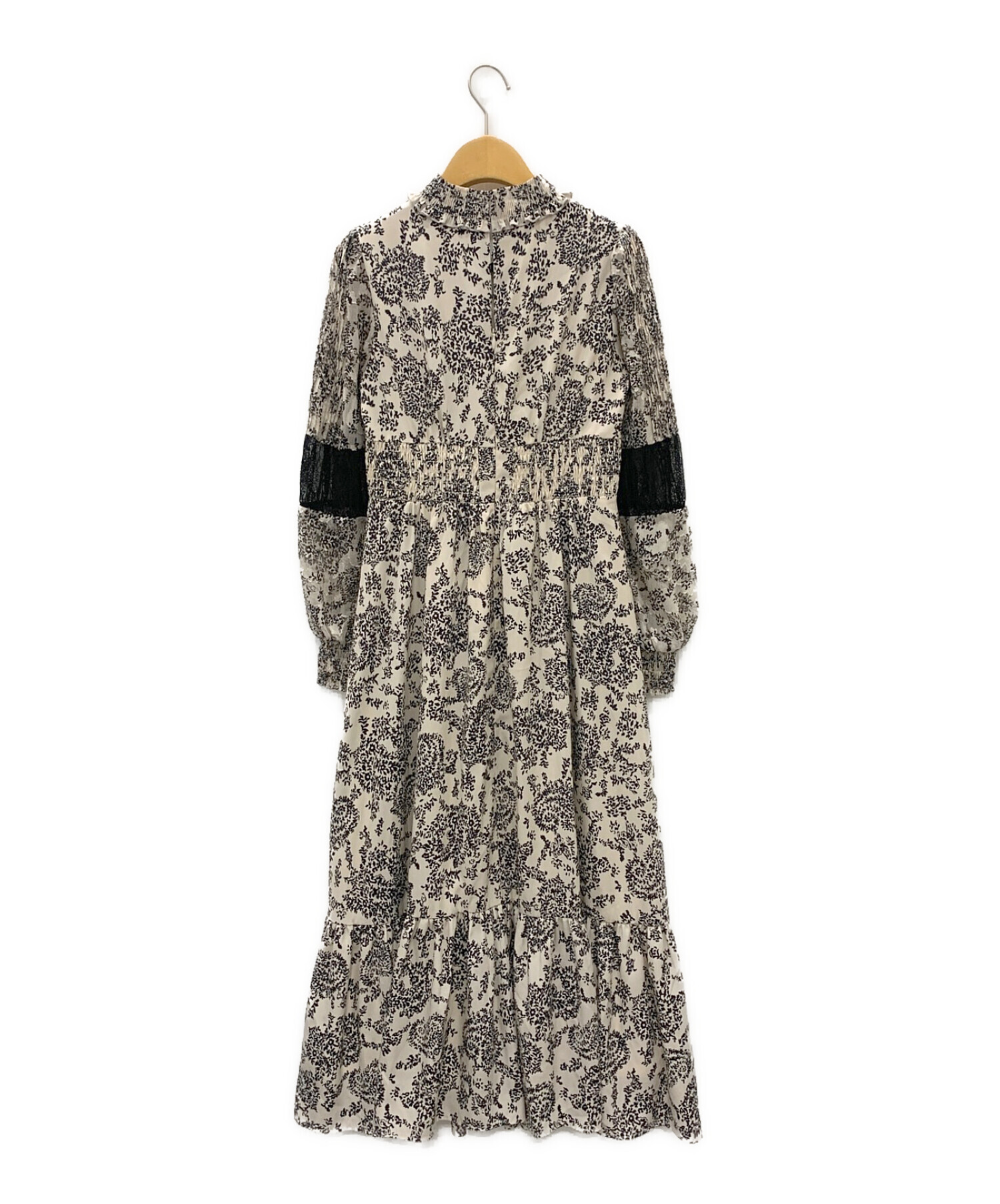 中古・古着通販】Her lip to (ハーリップトゥ) Winter Floral Long-sleeve Dress アイボリー×ブラック  サイズ:S｜ブランド・古着通販 トレファク公式【TREFAC FASHION】スマホサイト