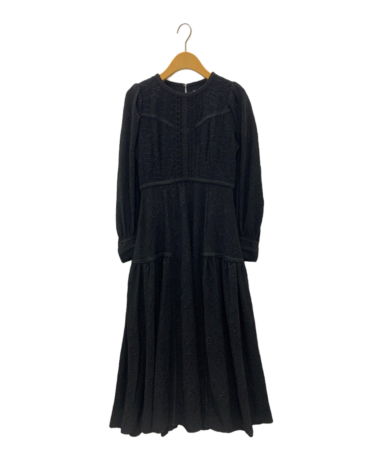 中古・古着通販】Her lip to (ハーリップトゥ) Modern Lace Trimmed Long Dress ブラック  サイズ:S｜ブランド・古着通販 トレファク公式【TREFAC FASHION】スマホサイト