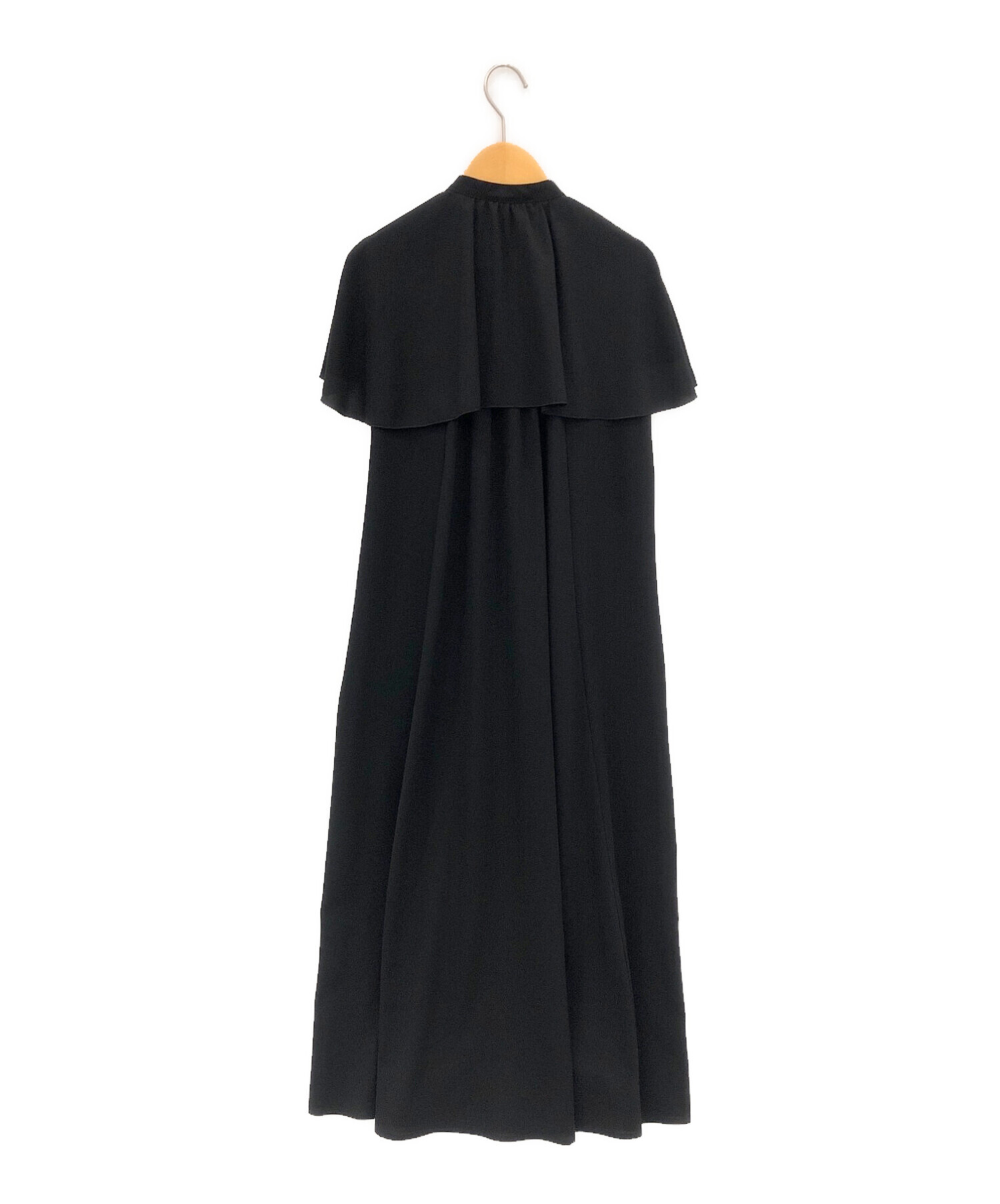 ENFOLD (エンフォルド) CAPE-SLEEVE DRESS ブラック サイズ:36