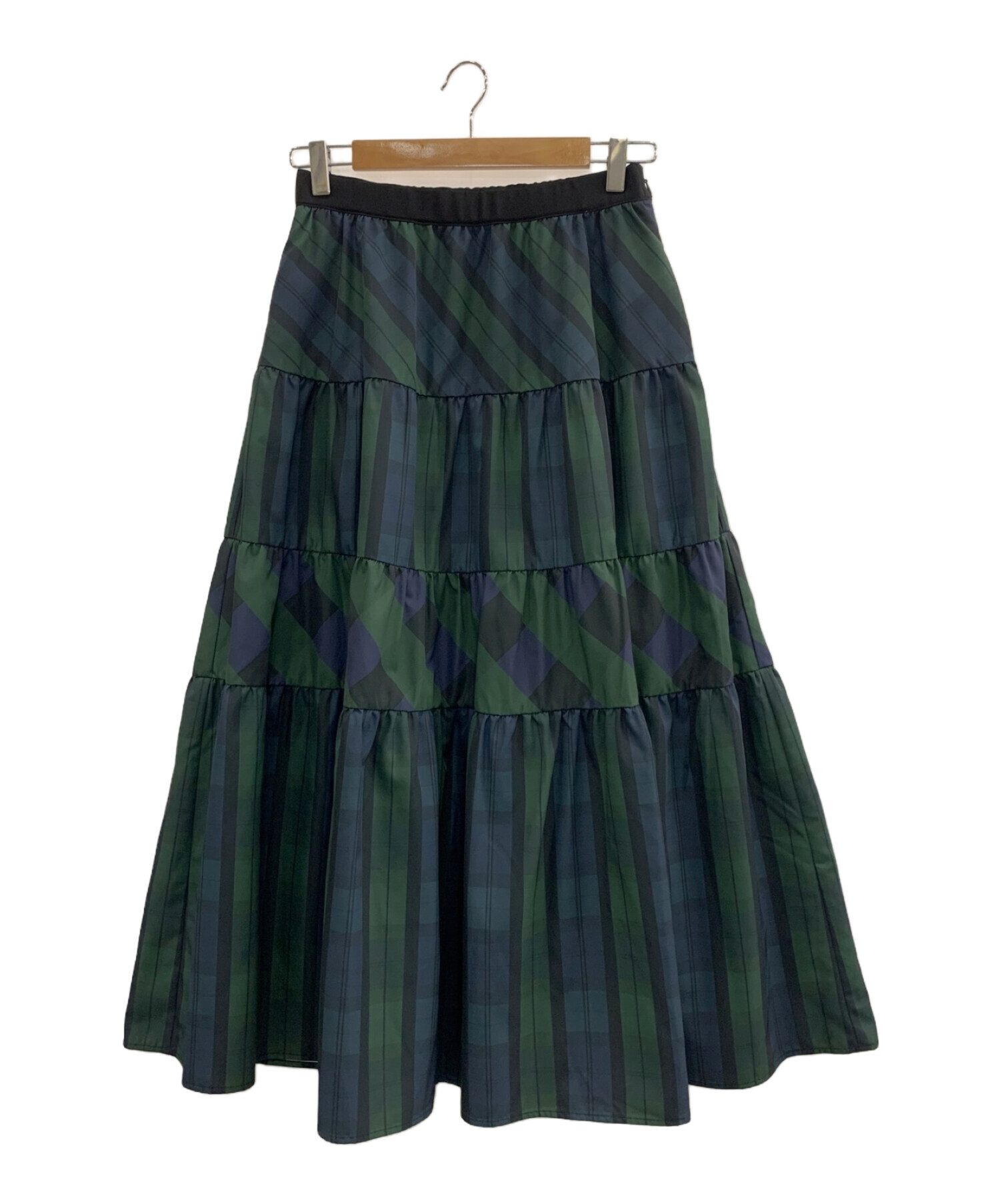 Loulou Willoughby (ルルウィルビー) MIXパターンチェックティアードスカート サイズ:2