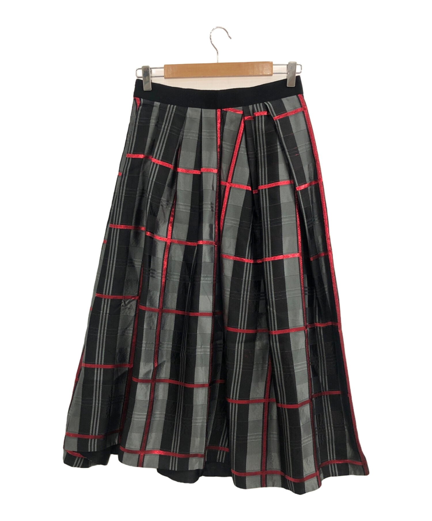 Drawer (ドゥロワー) ラメチェックプリーツスカート サイズ:36