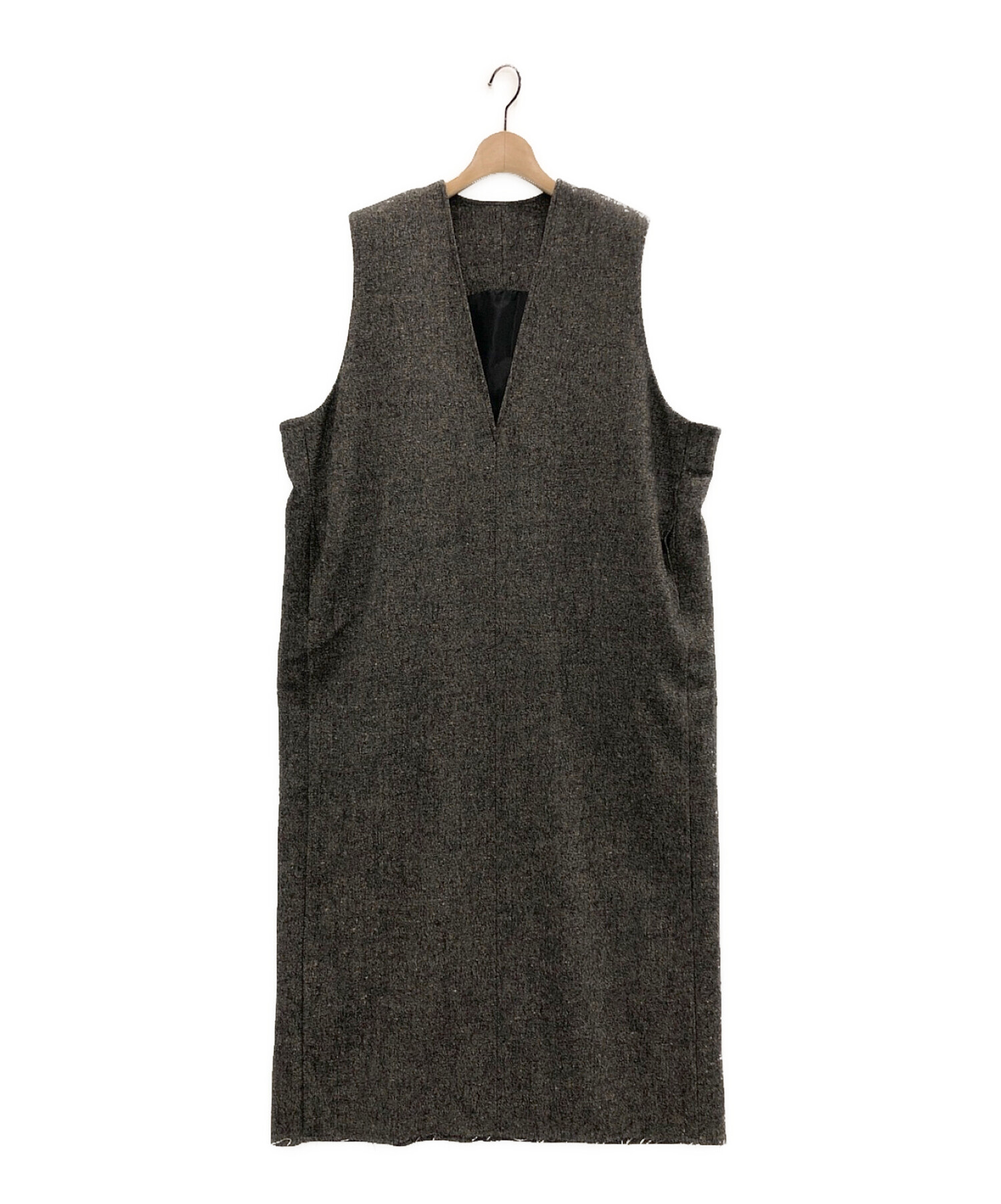 Louren (ローレン) color nep Vneck cocoon dress ブラウン サイズ:F