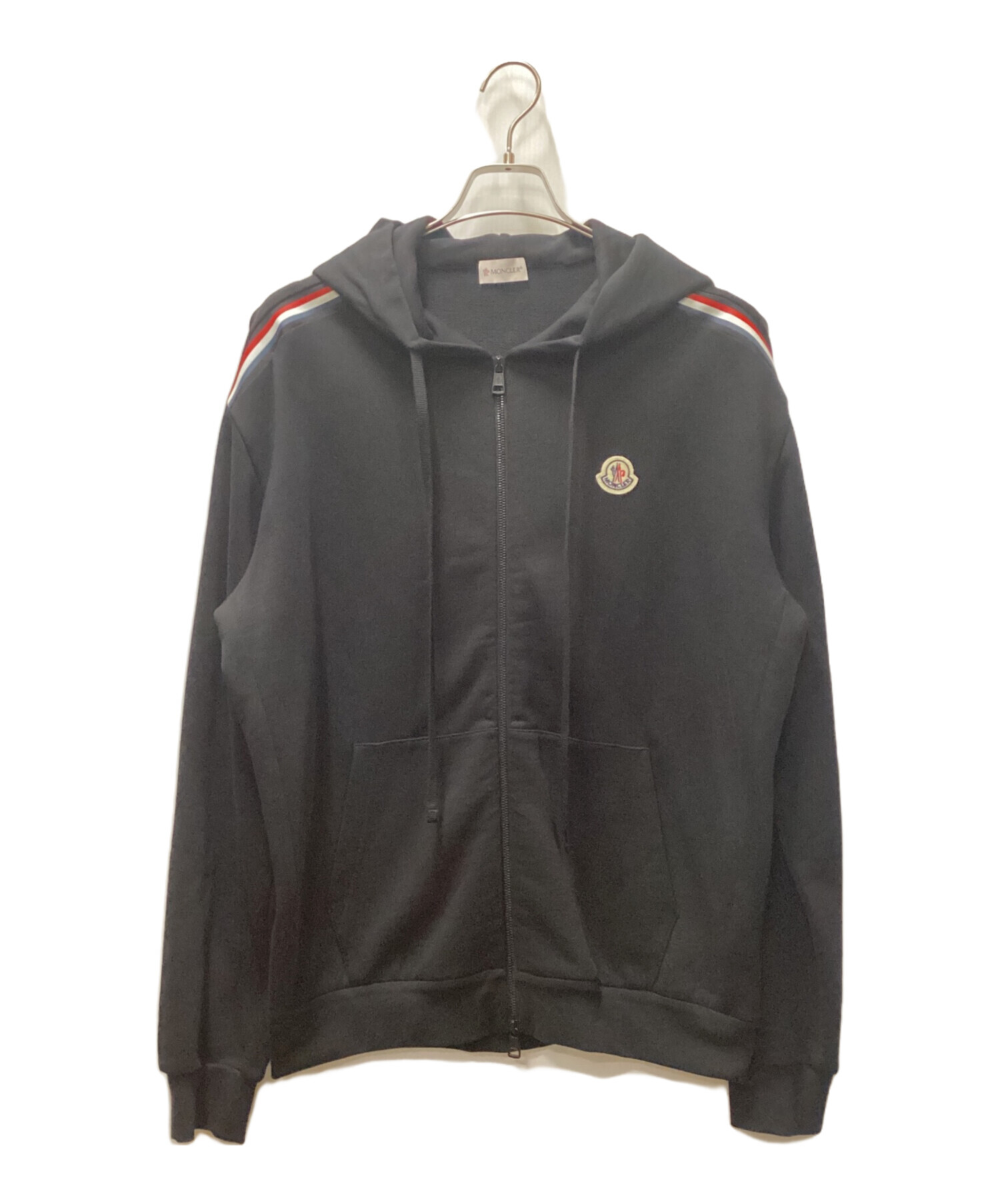 中古・古着通販】MONCLER (モンクレール) ロゴスウェットジップアップパーカー ブラック サイズ:M｜ブランド・古着通販  トレファク公式【TREFAC FASHION】スマホサイト