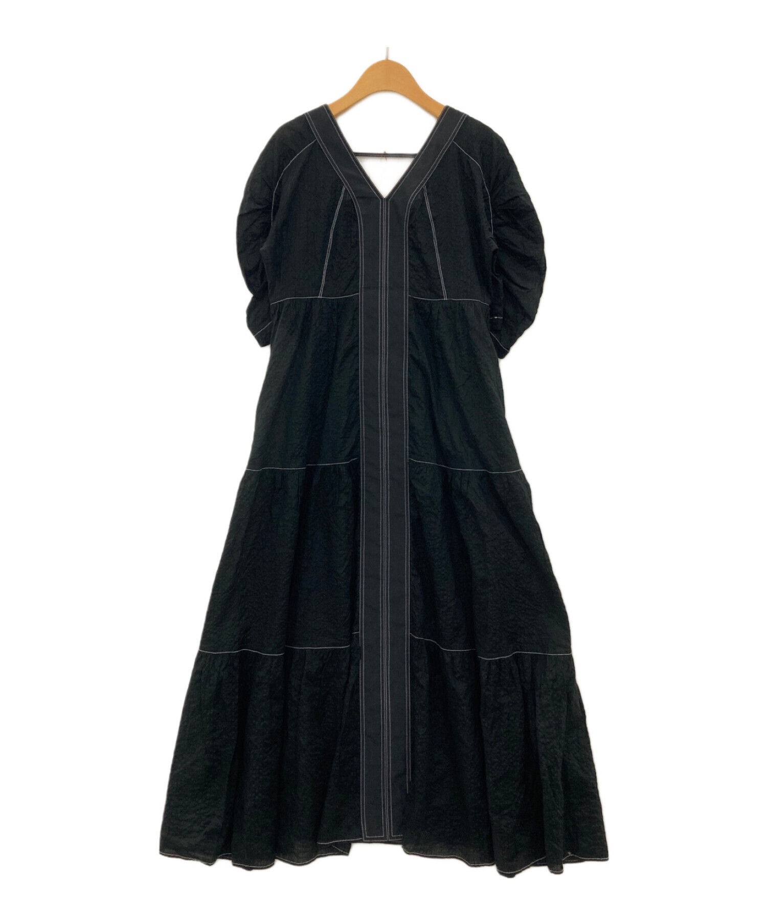 中古・古着通販】MURRAL (ミューラル) Wave cotton tiered dress 