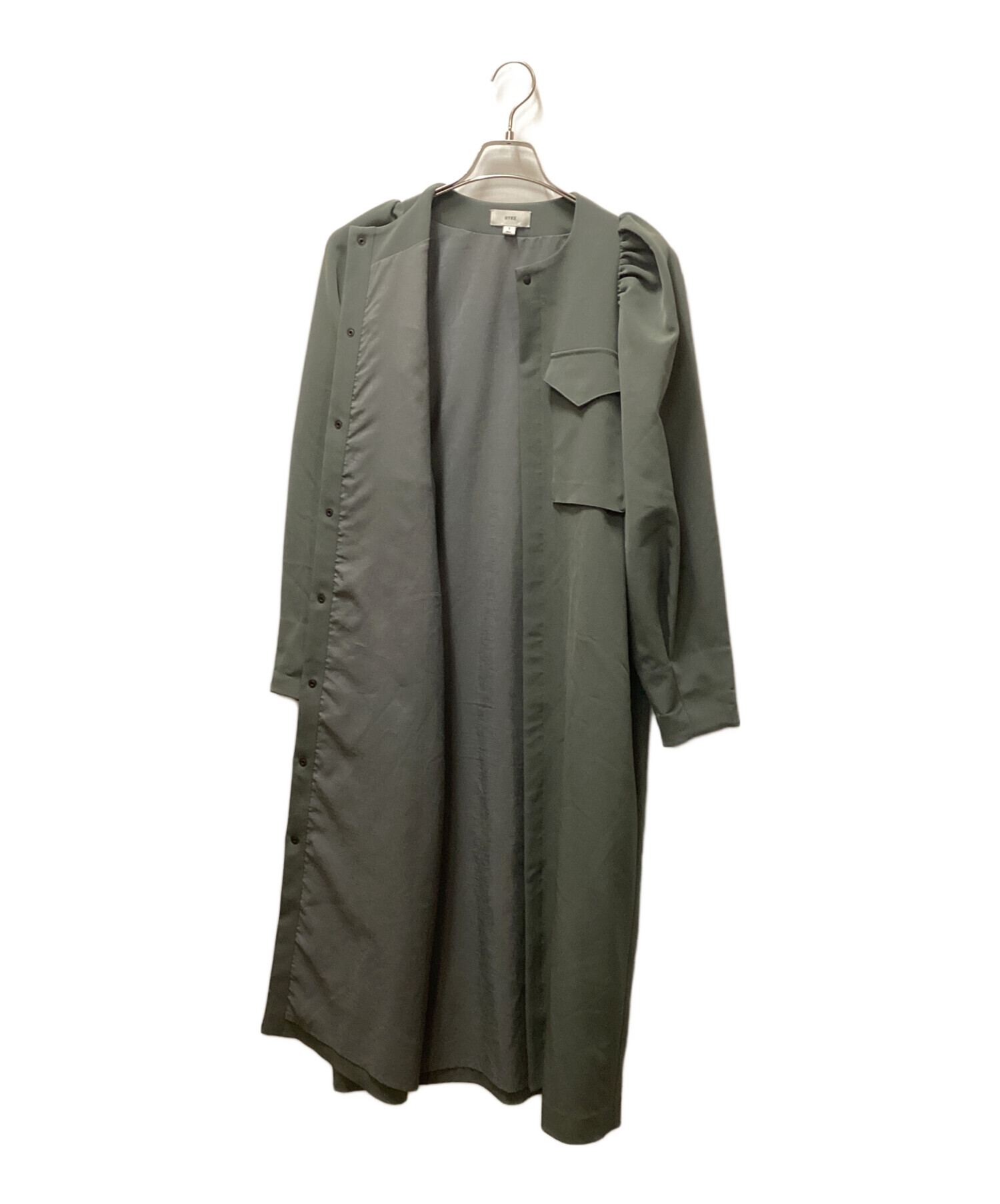 HYKE (ハイク) Soalon Coverall Dress/ソアロンカバーオールドレス グリーン サイズ:1