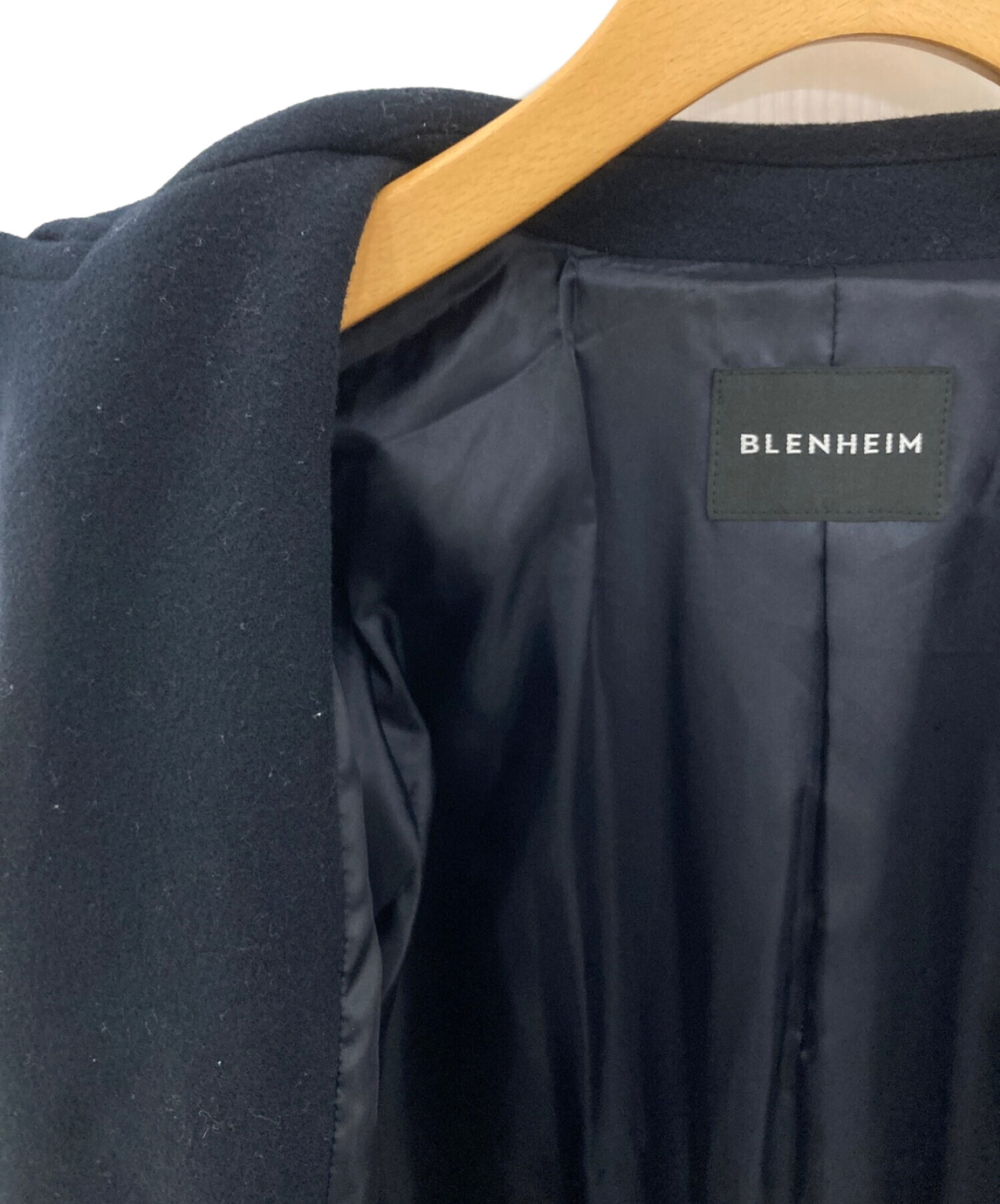 BLENHEIM (ブレンヘイム) ダブルフェイスパールボタンロングコート ネイビー サイズ:M