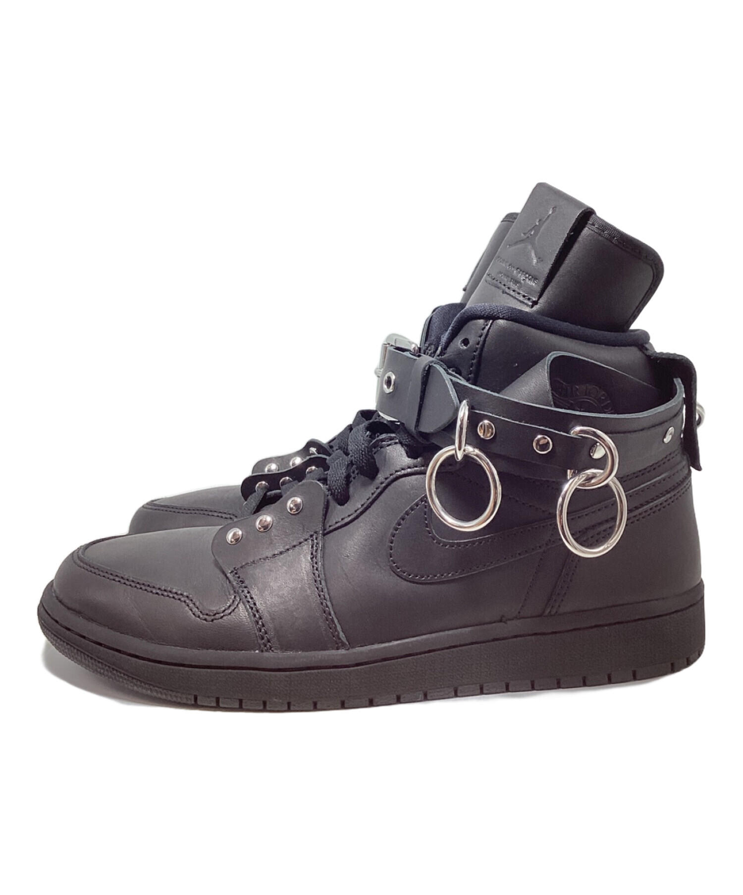 NIKE (ナイキ) COMME des GARCONS HOMME PLUS (コムデギャルソンオムプリュス) AIR JORDAN 1 HI  STRAP SP-C(エアジョーダンワンハイストラップSP-C) ブラック サイズ:27