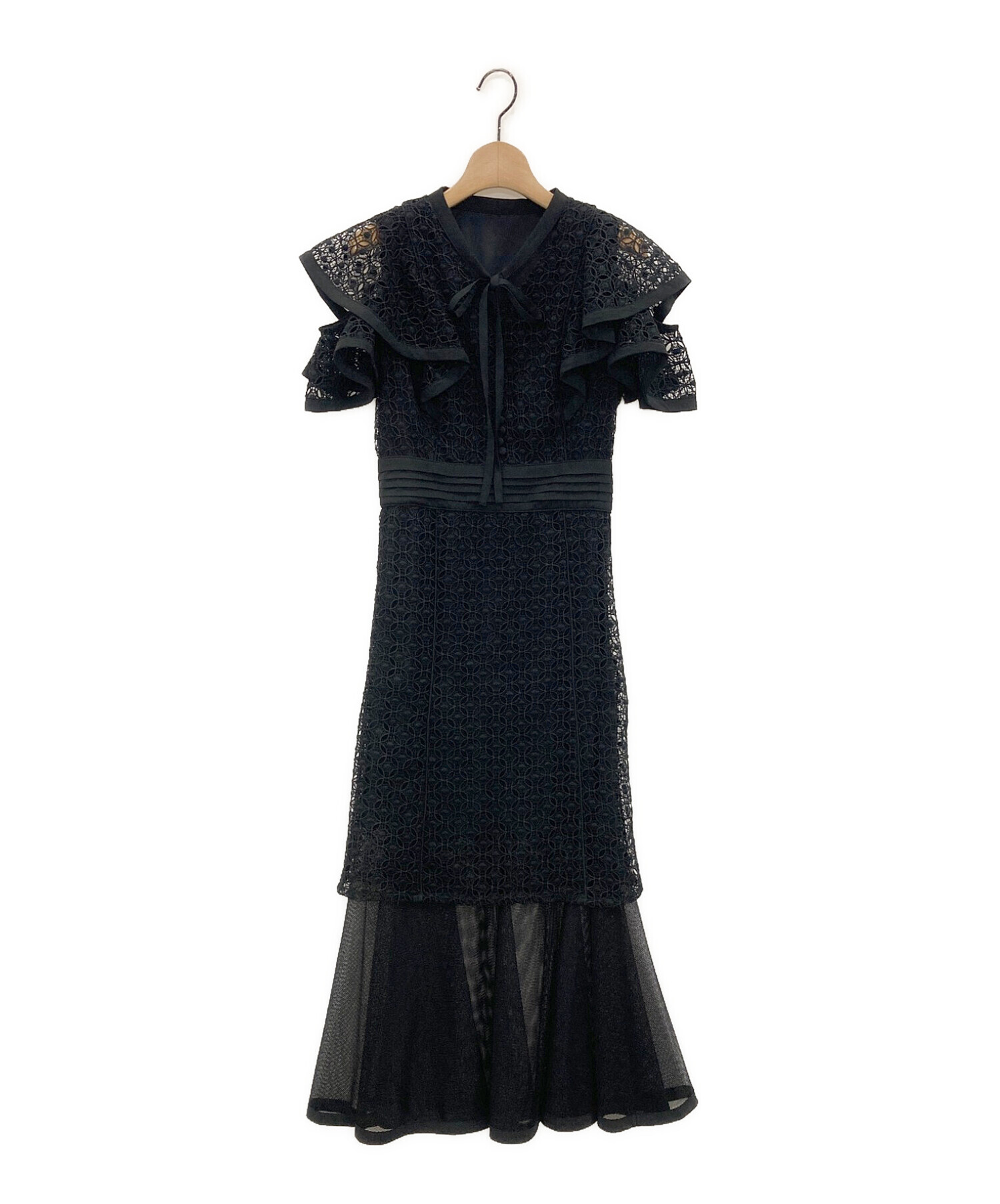 riu (リウ) Chemical lace piping dress ブラック サイズ:F